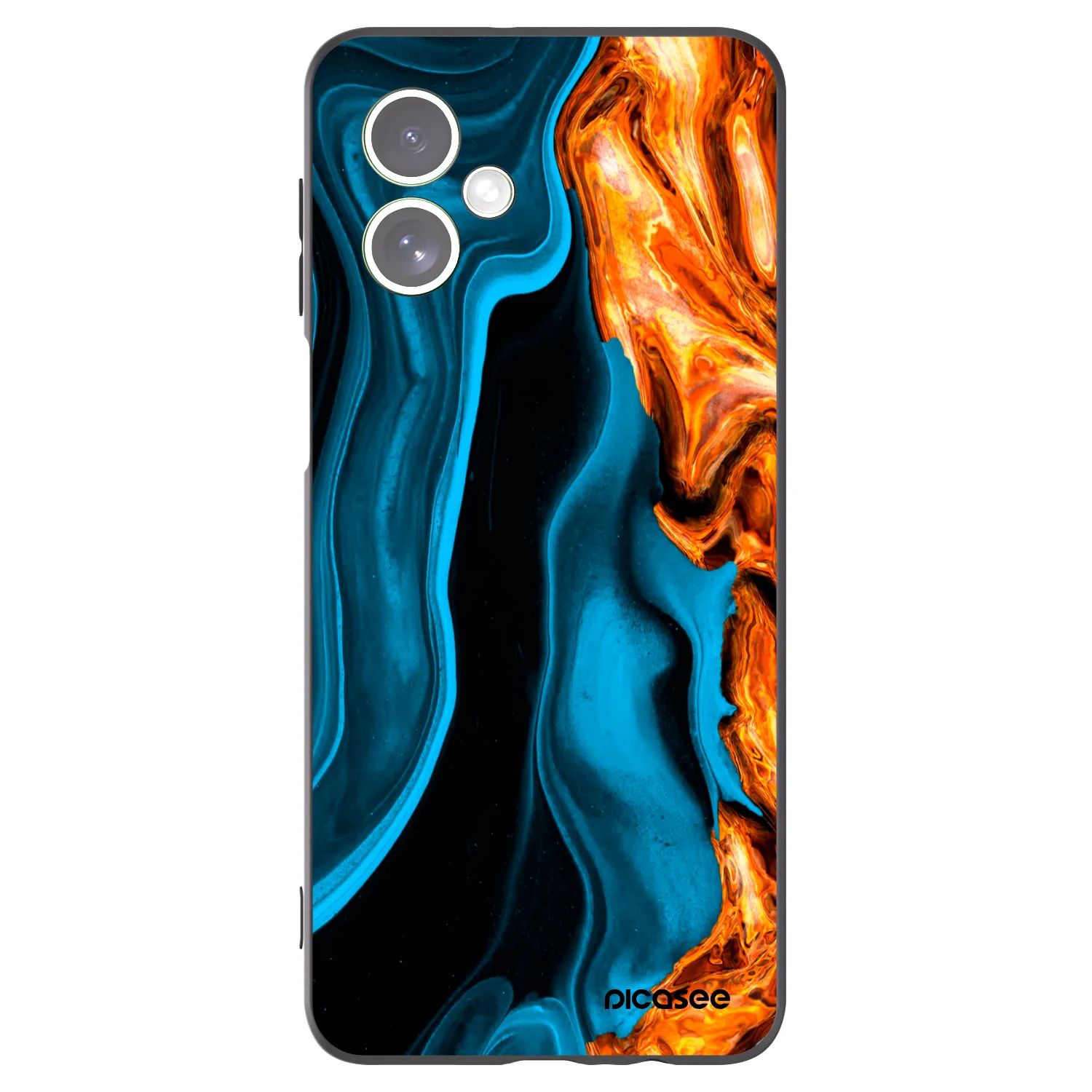 Picasee crna silikonska maskica za Motorola Moto G54 5G - Gold blue