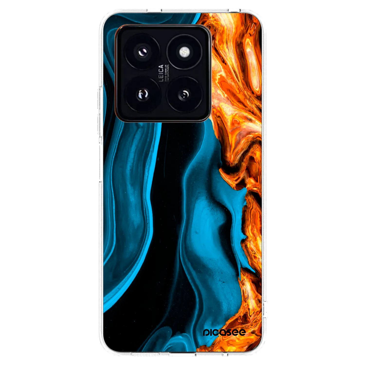 Picasee silikonska prozirna maskica za Xiaomi 14 Pro - Gold blue