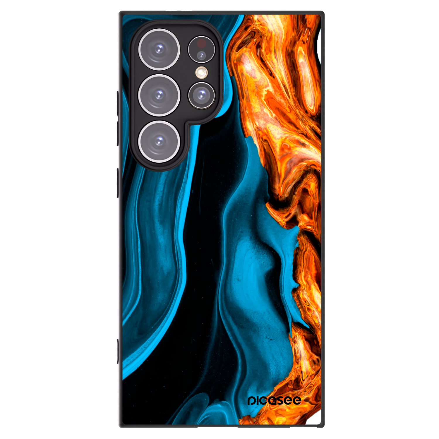 Picasee crna silikonska maskica za Samsung Galaxy S24 Ultra S928B 5G - Gold blue