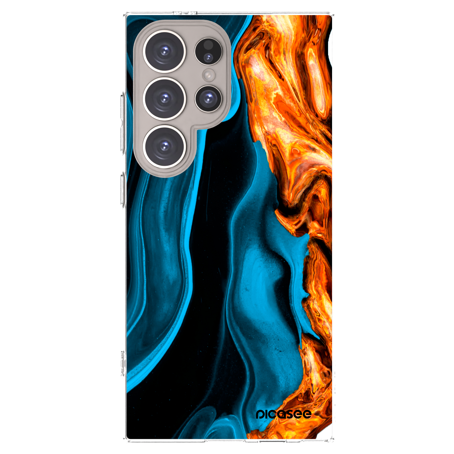 Picasee silikonska prozirna maskica za Samsung Galaxy S24 Ultra S928B 5G - Gold blue