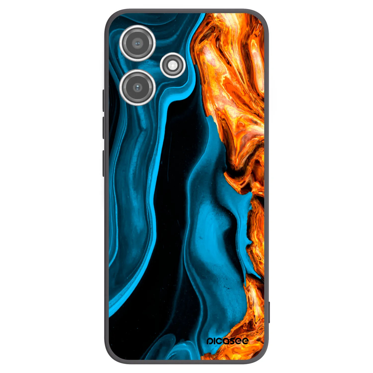 Picasee crna silikonska maskica za Xiaomi Redmi 12 5G - Gold blue