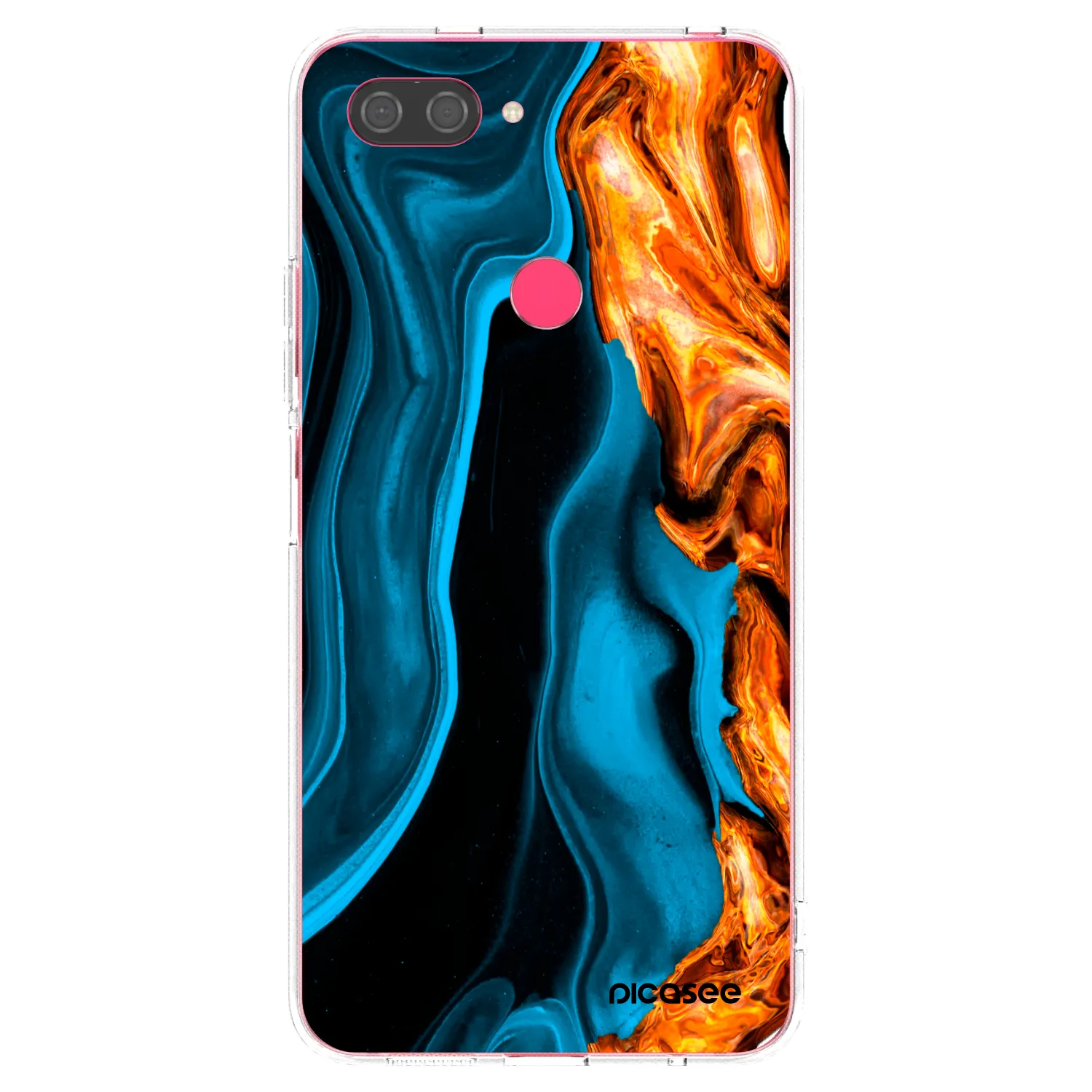 Picasee silikonska prozirna maskica za Xiaomi Mi 8 Lite - Gold blue