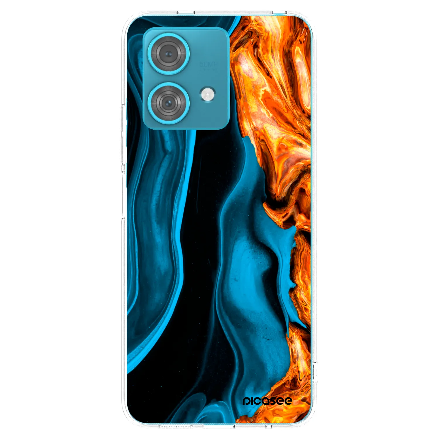 Picasee silikonska prozirna maskica za Motorola Edge 40 Neo - Gold blue