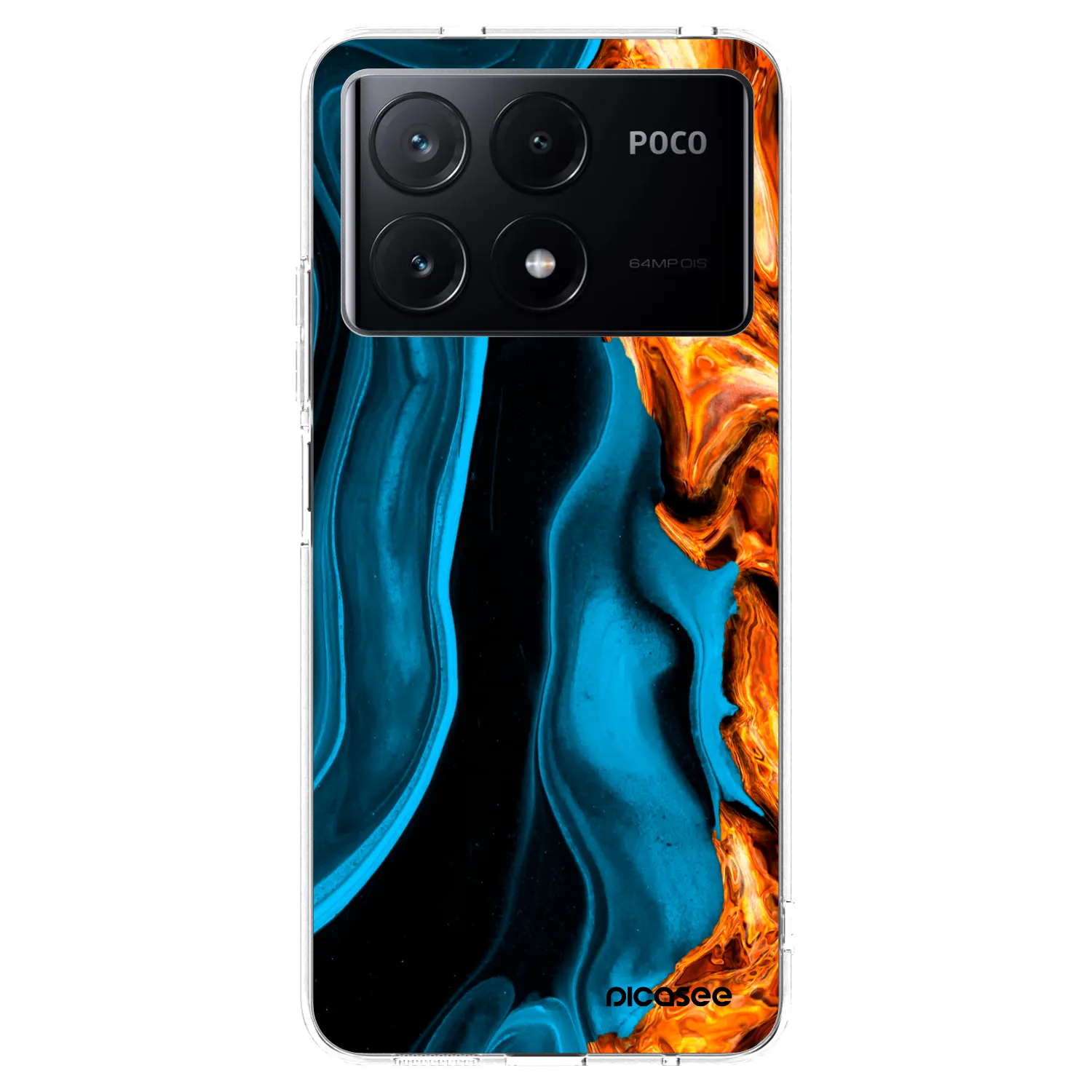 Picasee silikonska prozirna maskica za Xiaomi Poco X6 Pro - Gold blue