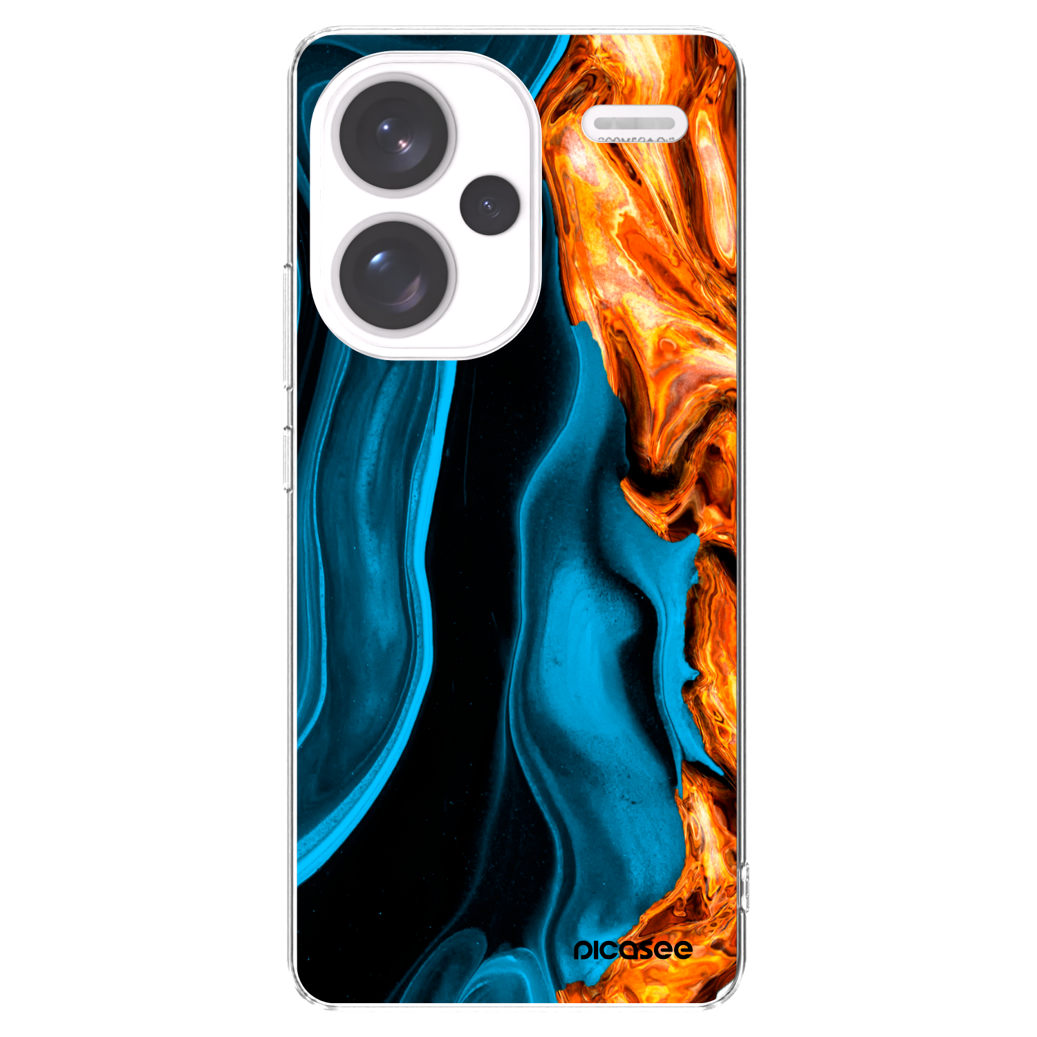 Picasee silikonska prozirna maskica za Xiaomi Redmi Note 13 Pro+ 5G - Gold blue