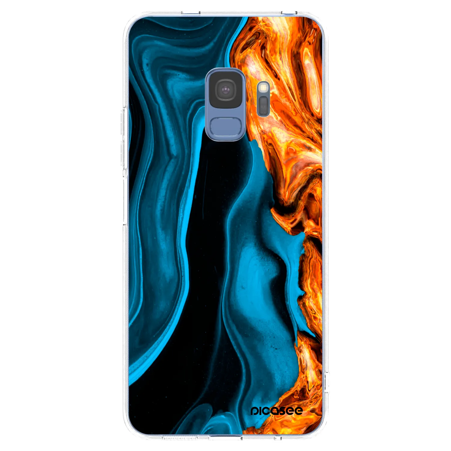 Picasee silikonska prozirna maskica za Samsung Galaxy S9 G960F - Gold blue