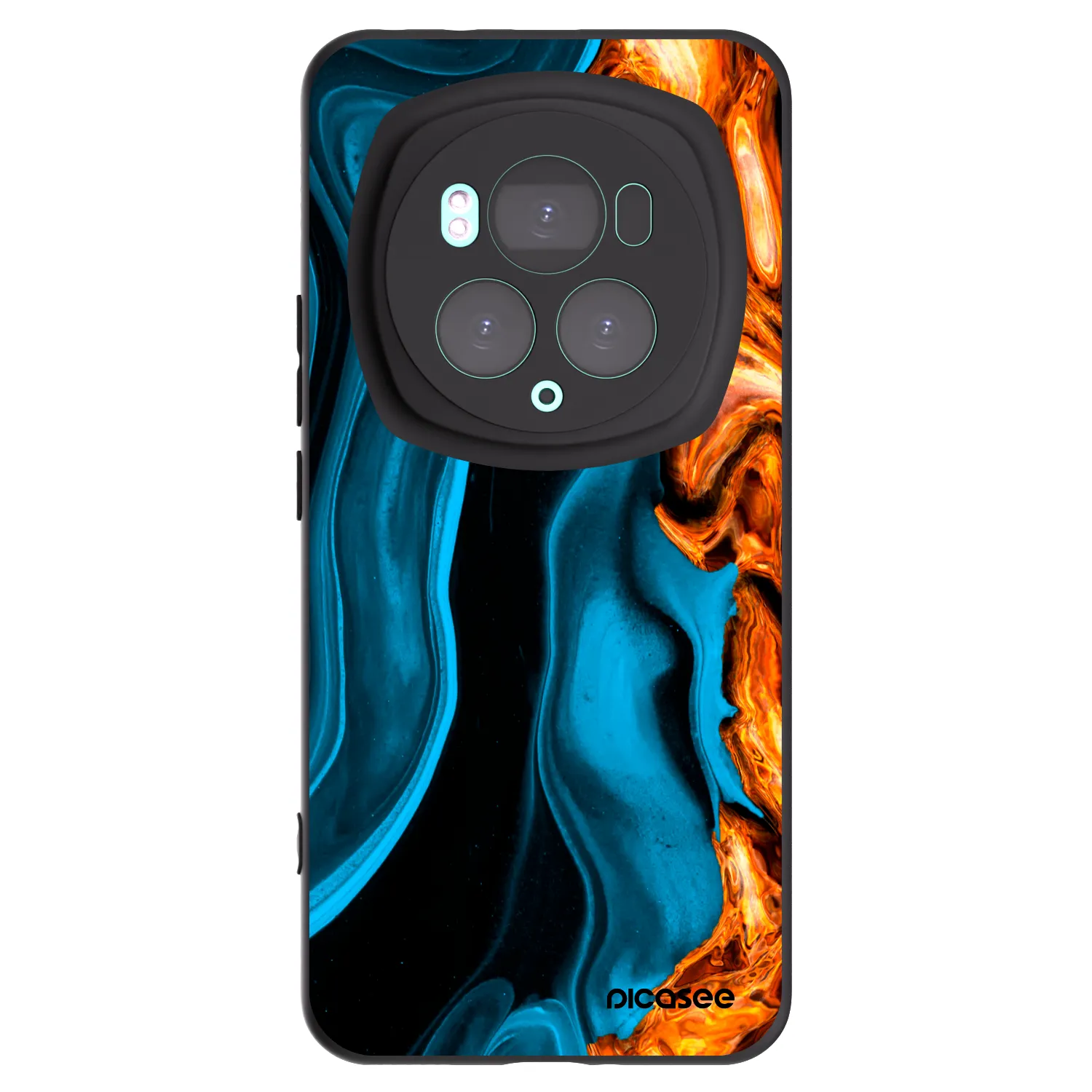 Picasee crna silikonska maskica za Honor Magic6 Pro - Gold blue