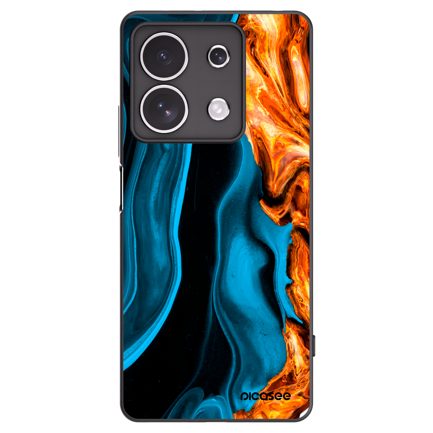 Picasee crna silikonska maskica za Xiaomi Redmi Note 13 4G - Gold blue
