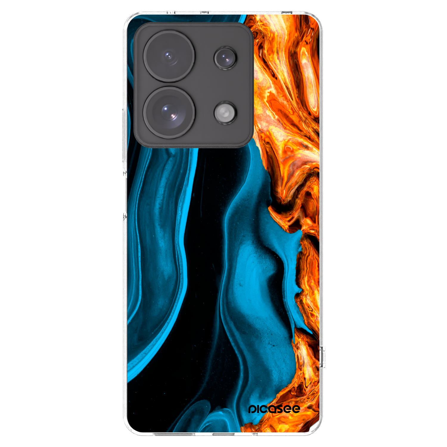 Picasee silikonska prozirna maskica za Xiaomi Redmi Note 13 Pro 4G - Gold blue