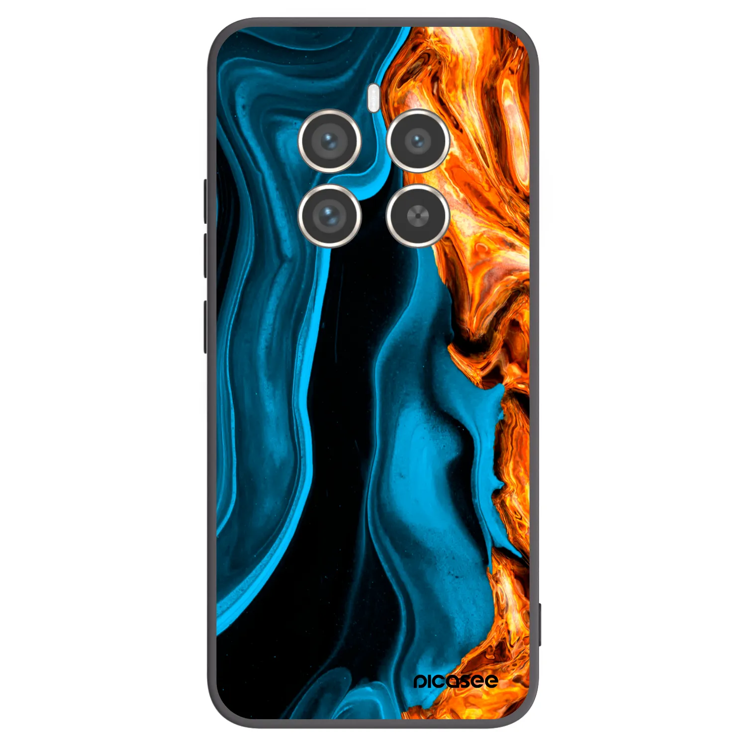 Picasee crna silikonska maskica za Realme 12 Pro 5G - Gold blue