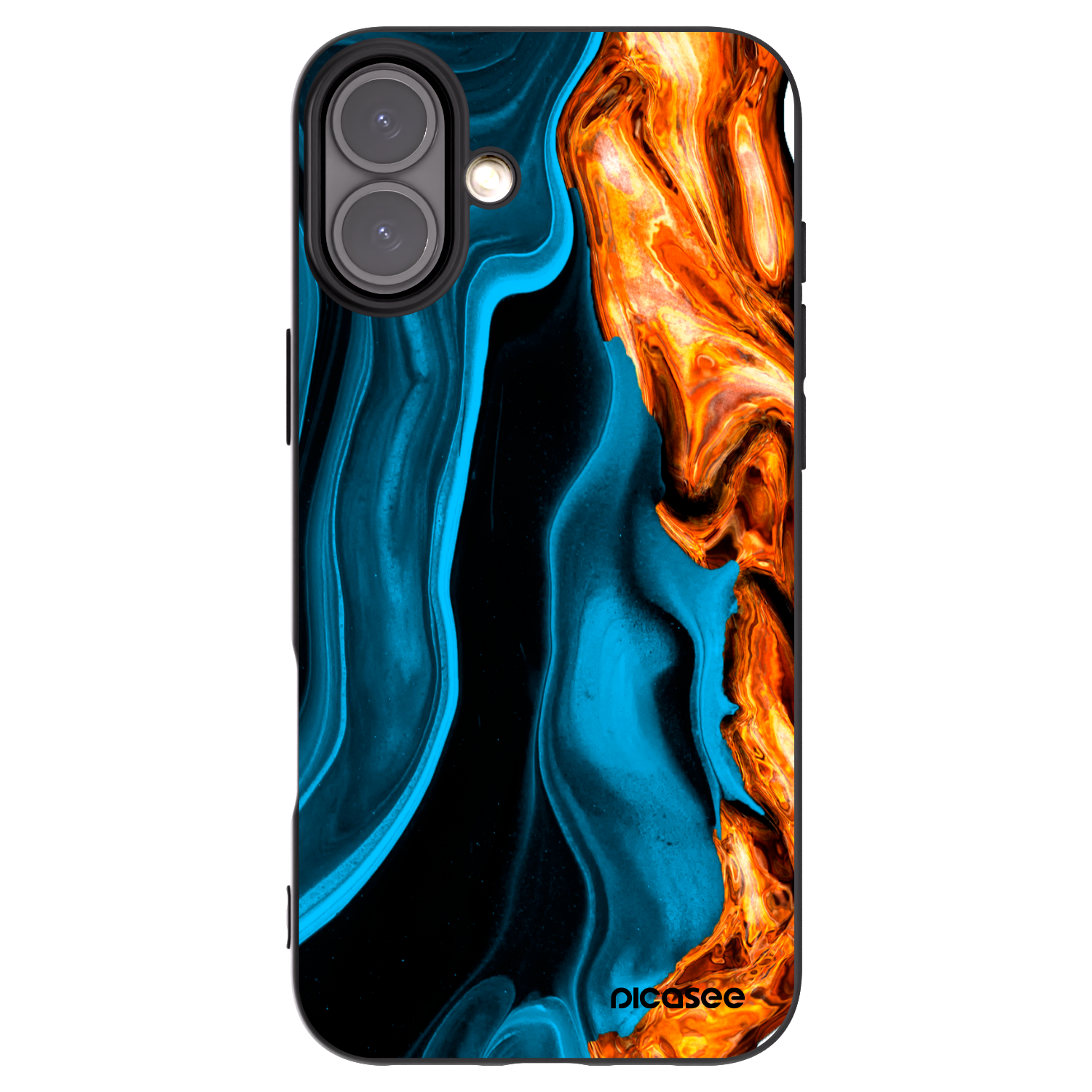 Picasee crna silikonska maskica za Apple iPhone 16 Plus - Gold blue