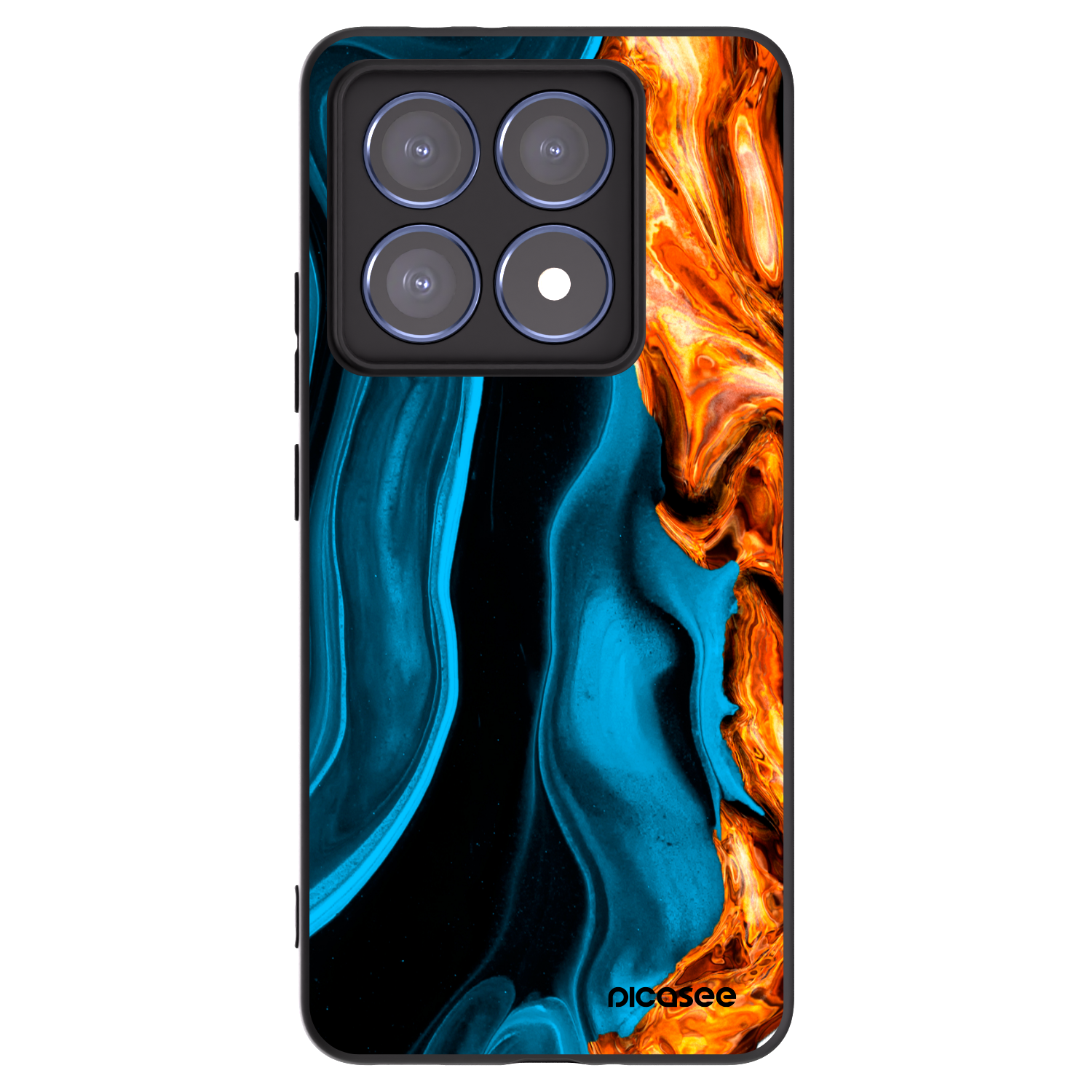 Picasee crna silikonska maskica za Xiaomi 14T Pro - Gold blue