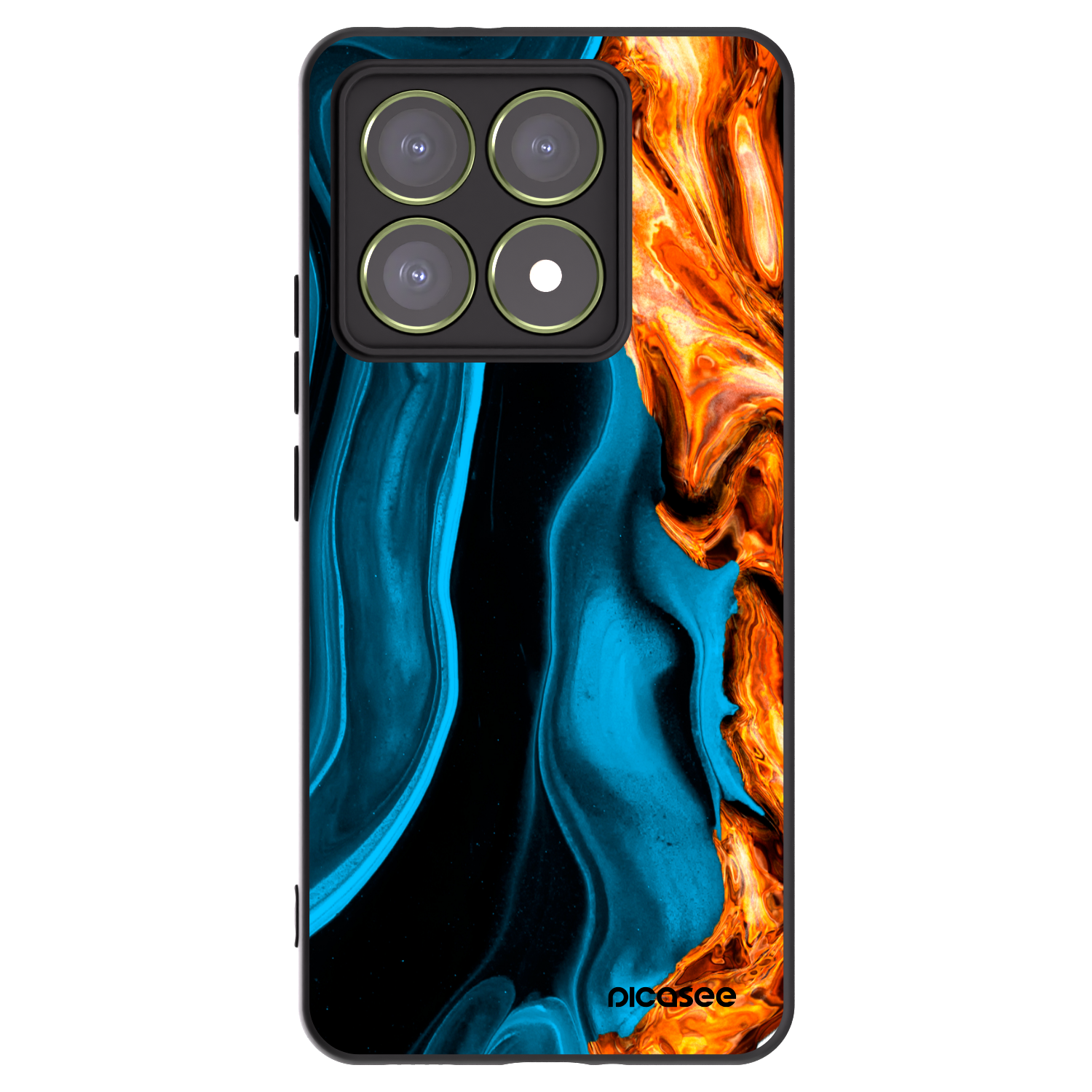 Picasee crna silikonska maskica za Xiaomi 14T - Gold blue