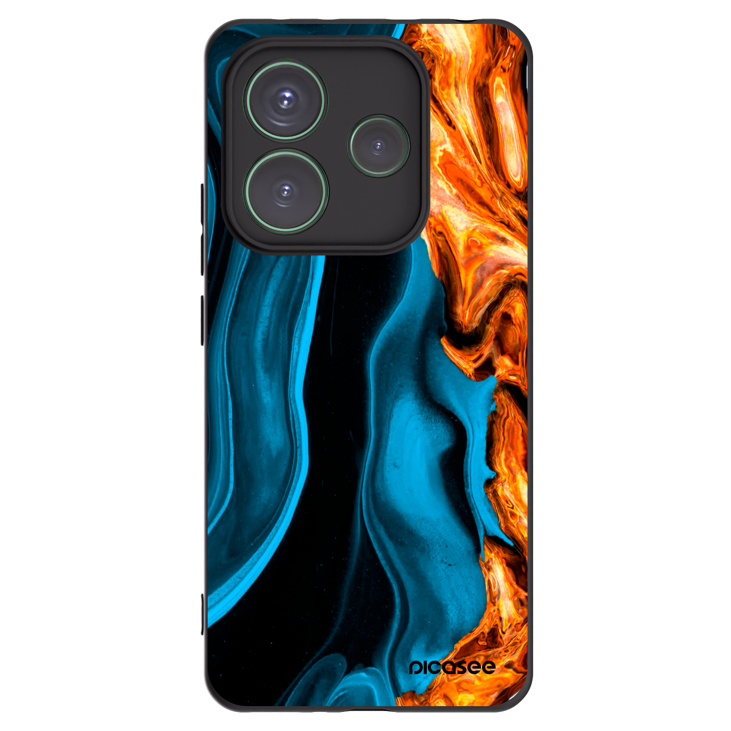 Picasee crna silikonska maskica za Xiaomi Redmi Note 14 5G - Gold blue