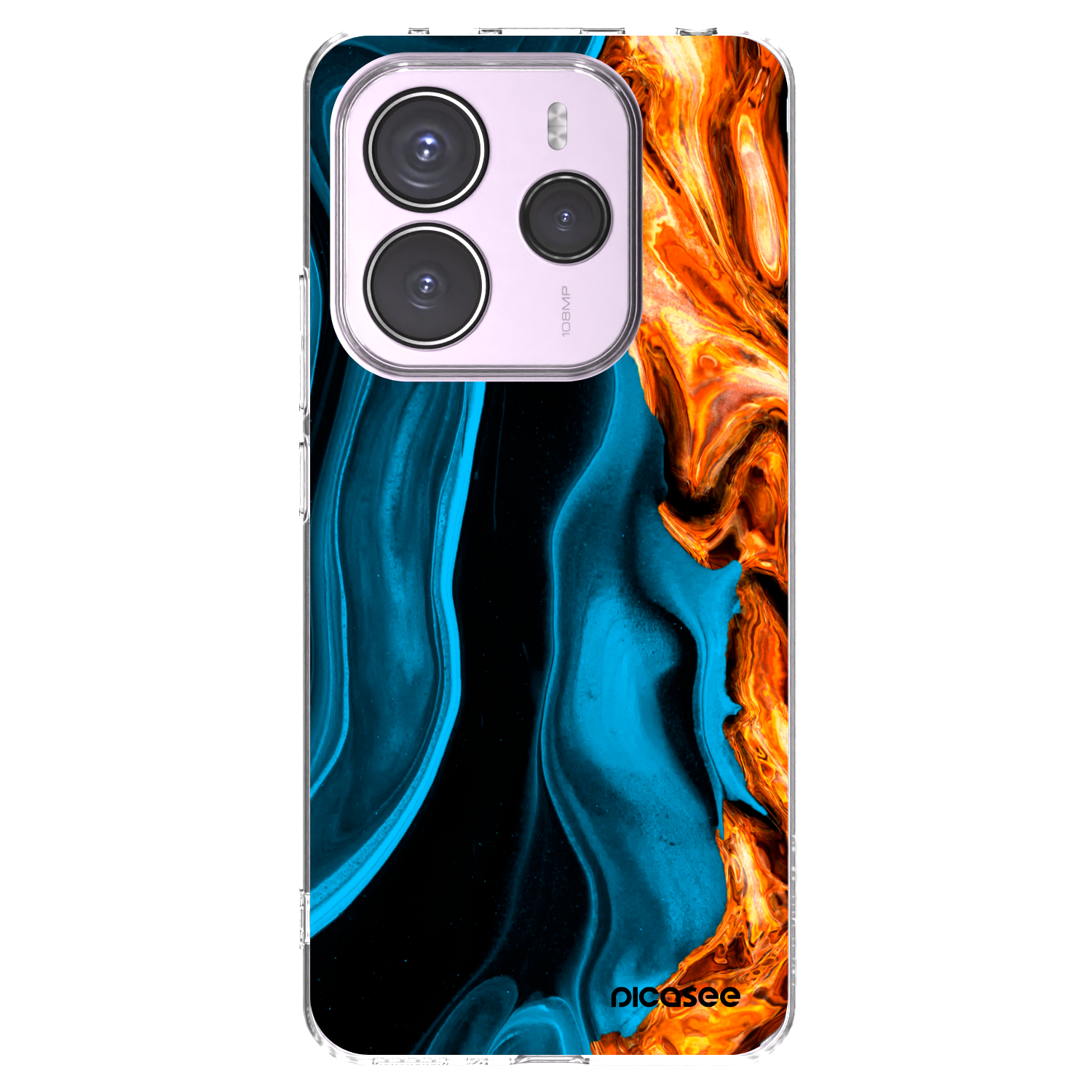 Picasee silikonska prozirna maskica za Xiaomi Redmi Note 14 5G - Gold blue
