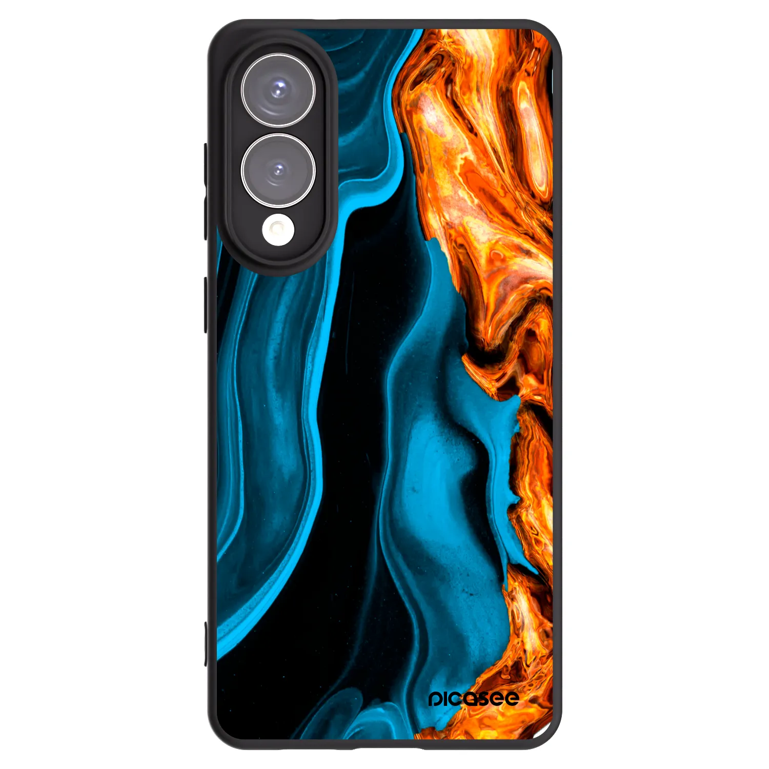 Picasee crna silikonska maskica za Samsung Galaxy S25 Edge 5G - Gold blue