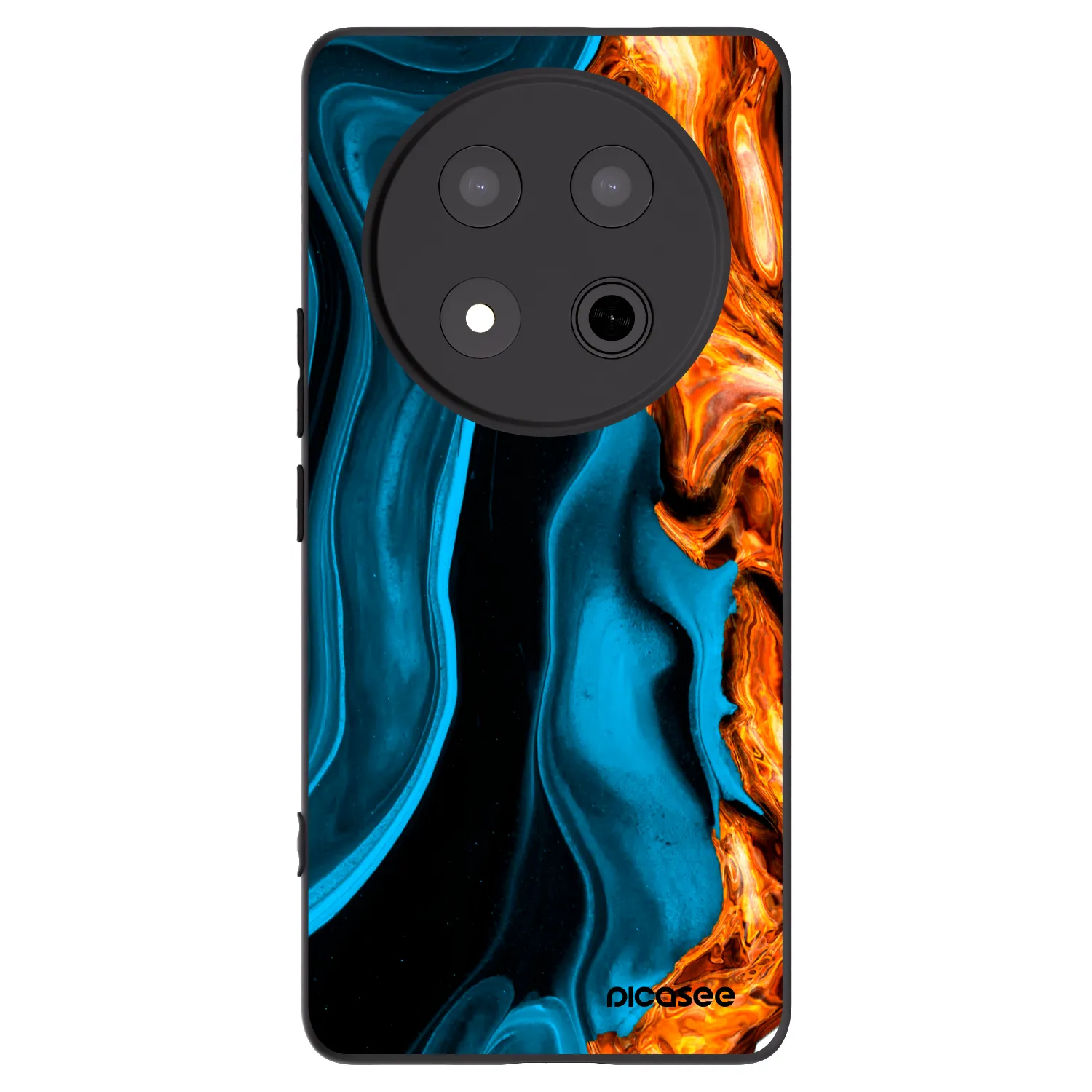 Picasee crna silikonska maskica za Honor Magic7 Lite 5G - Gold blue