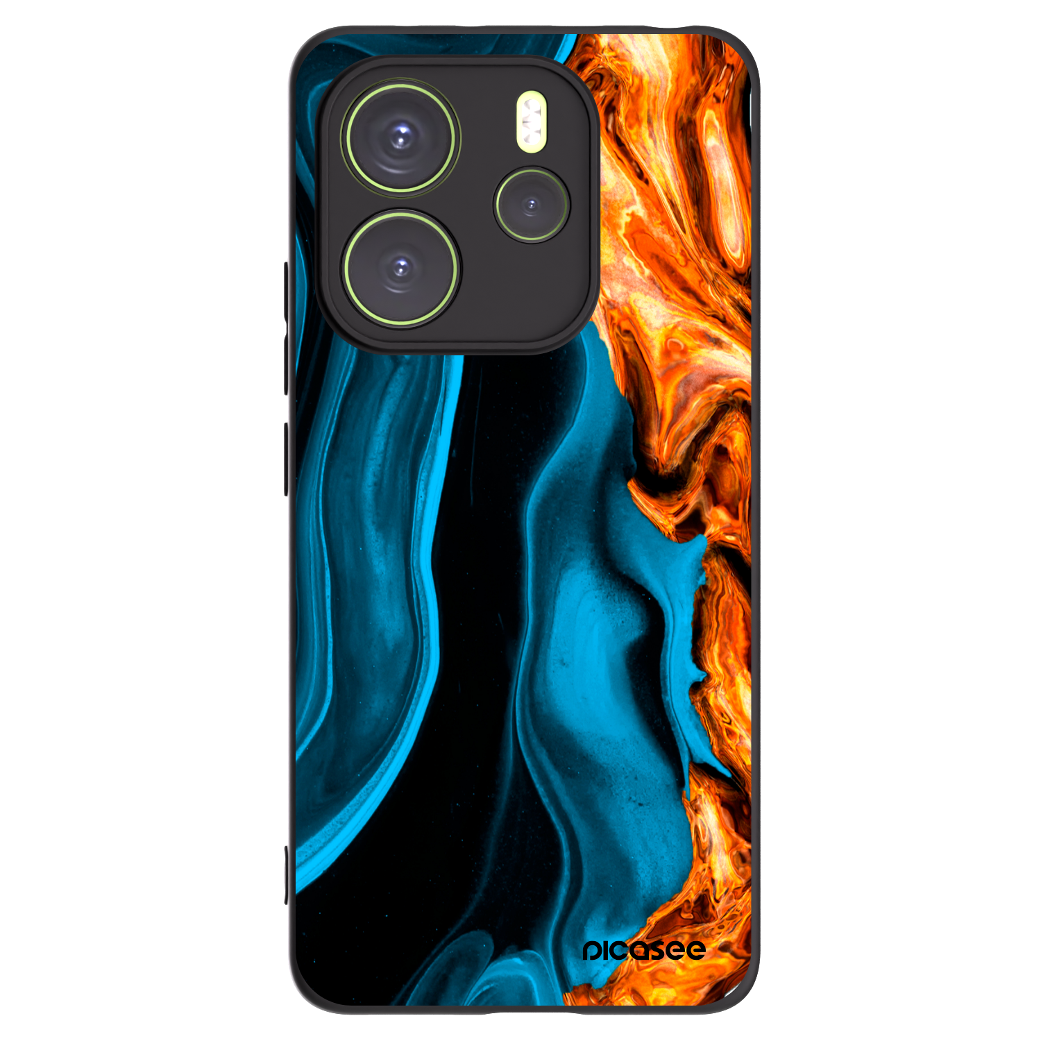 Picasee crna silikonska maskica za Xiaomi Redmi Note 14 4G - Gold blue