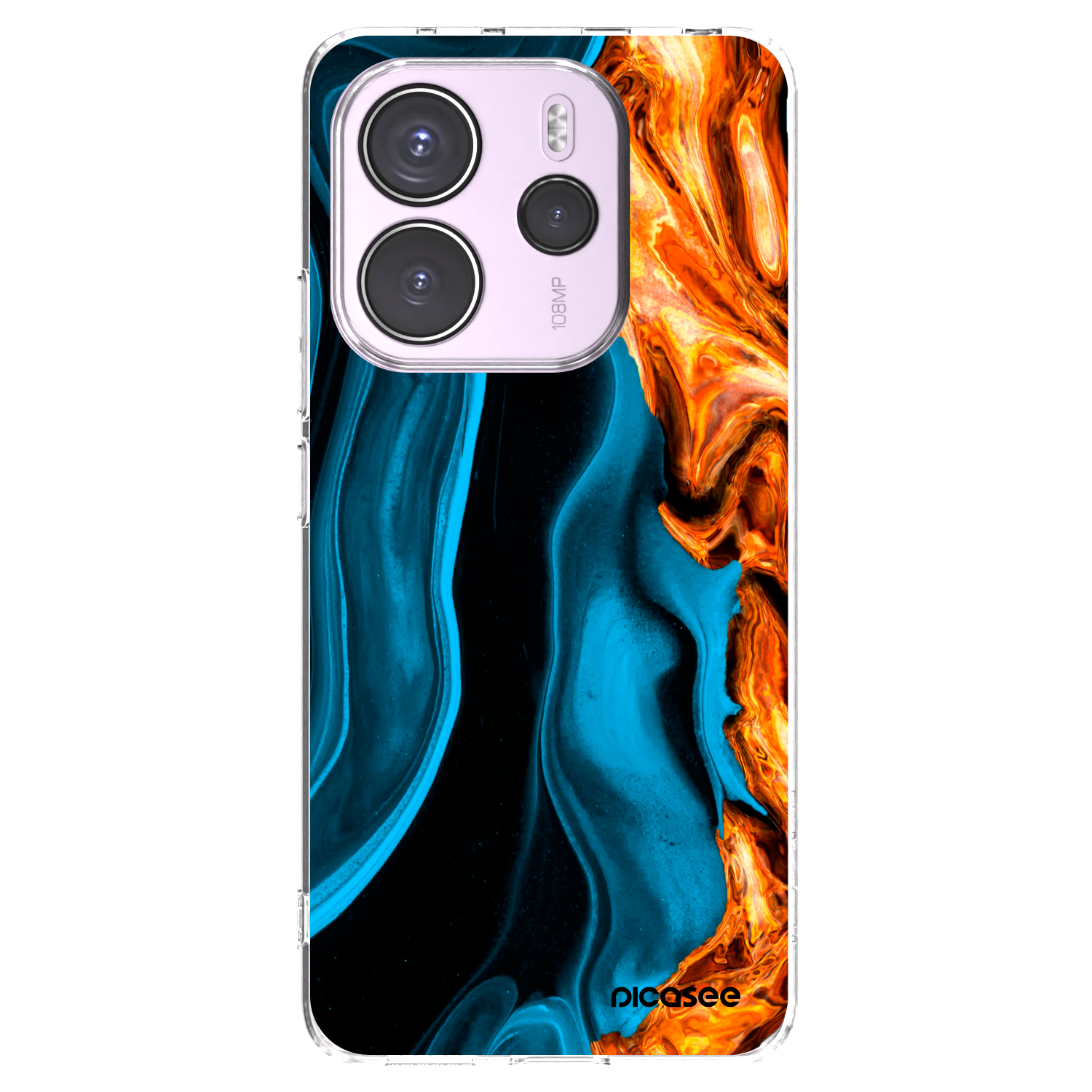 Picasee silikonska prozirna maskica za Xiaomi Redmi Note 14 4G - Gold blue
