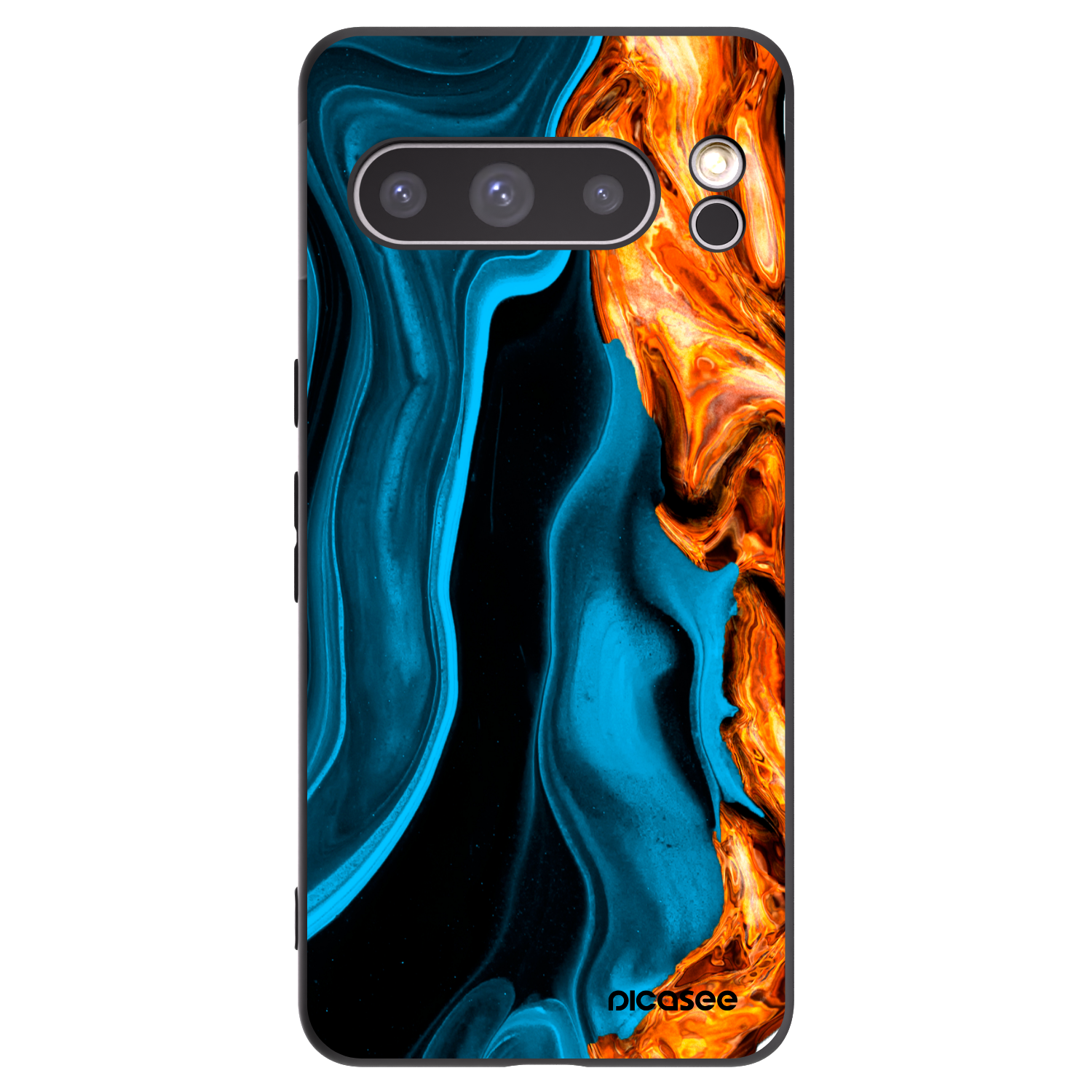 Picasee crna silikonska maskica za Google Pixel 8 Pro - Gold blue