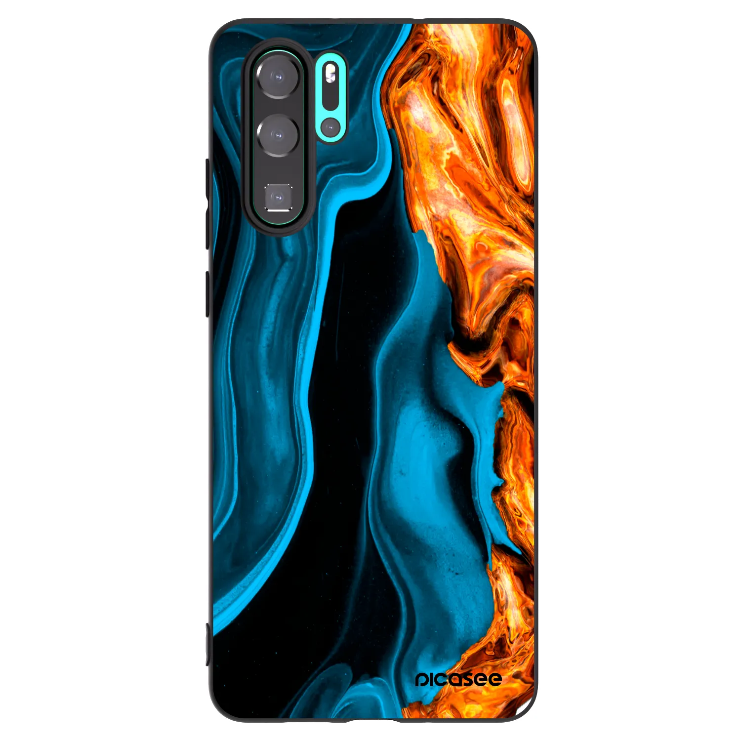 Picasee crna silikonska maskica za Huawei P30 Pro - Gold blue