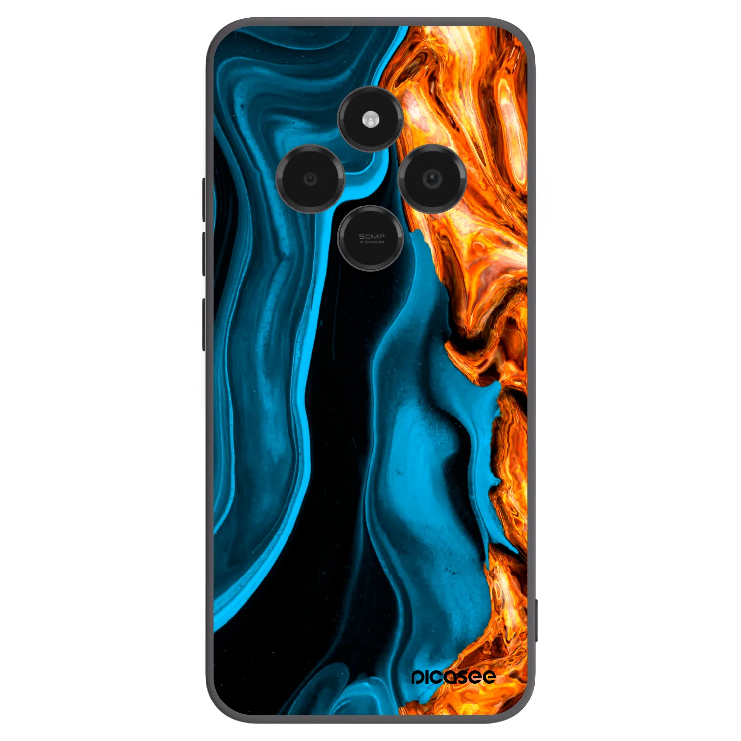 Picasee crna silikonska maskica za Xiaomi Poco C75 - Gold blue
