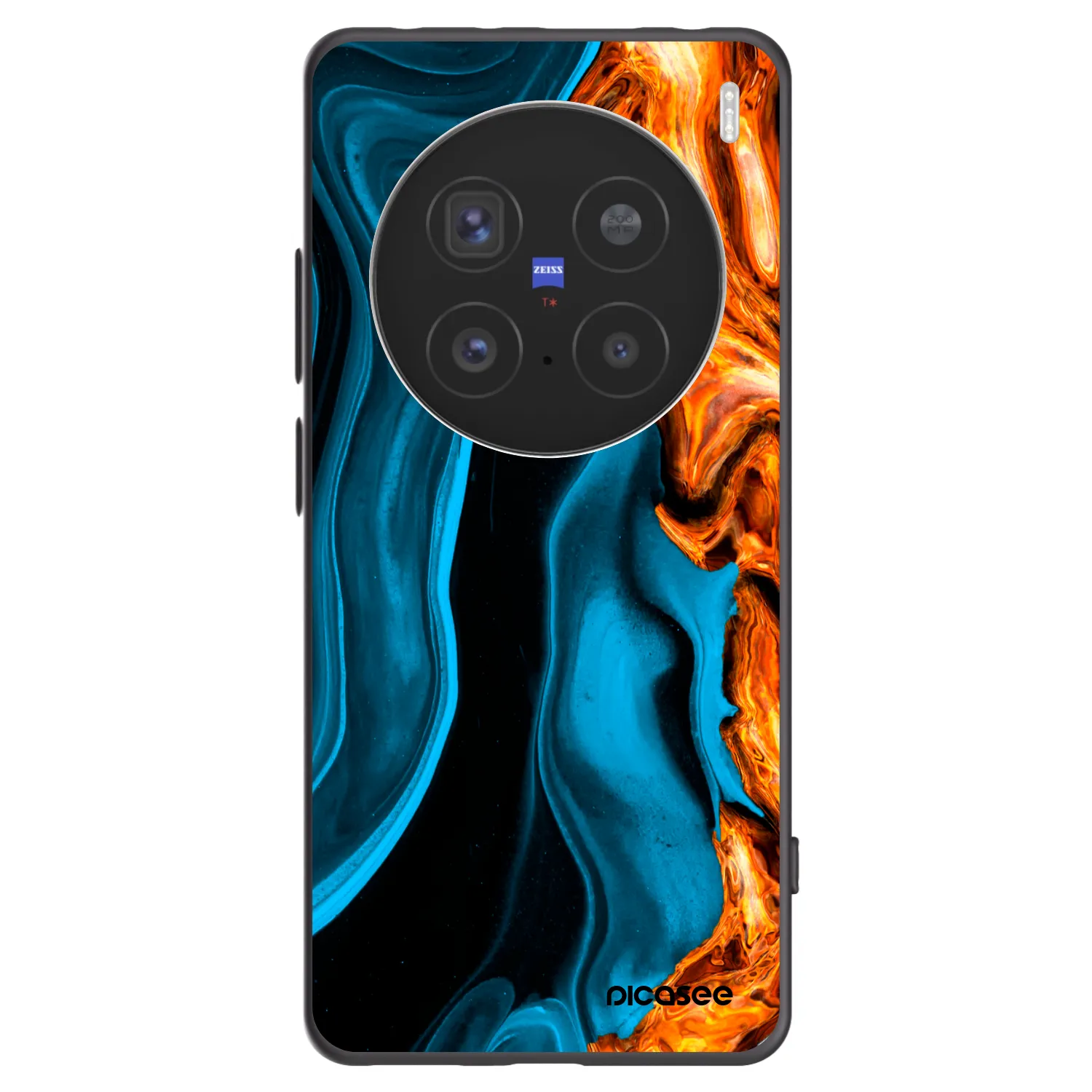 Picasee crna silikonska maskica za Vivo X200 Pro - Gold blue