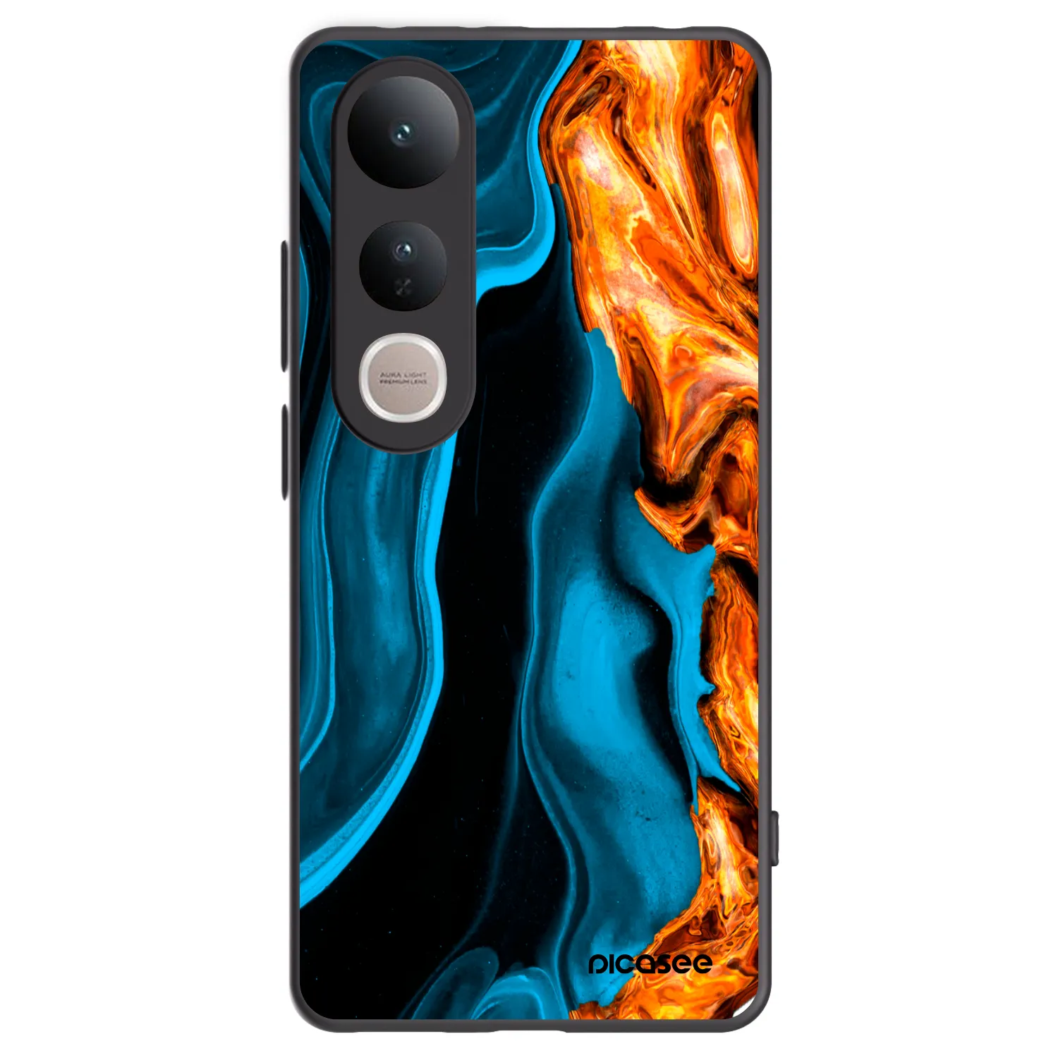 Picasee crna silikonska maskica za Vivo V50 Lite 5G - Gold blue