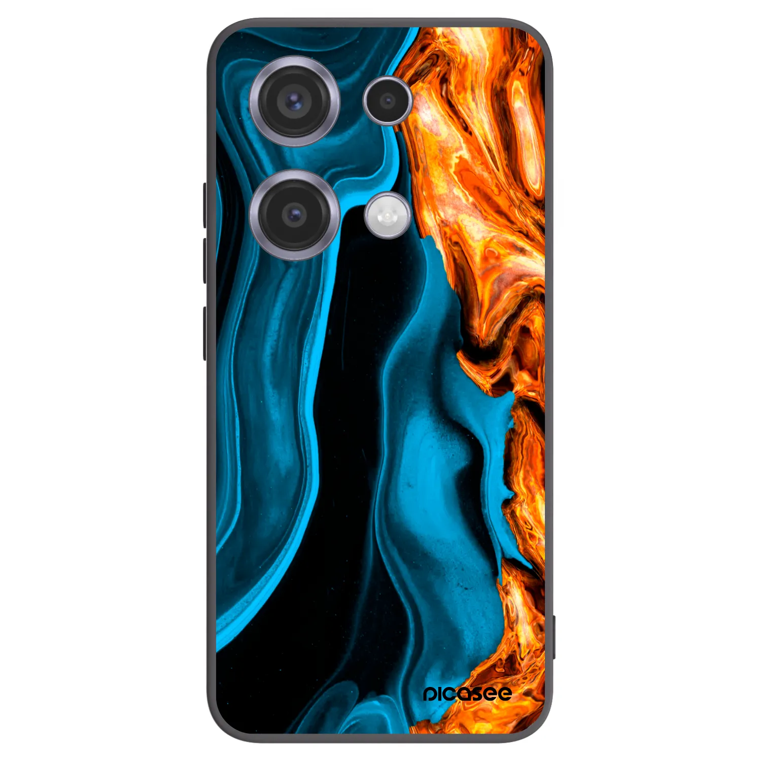 Picasee crna silikonska maskica za Xiaomi Redmi Note 14S - Gold blue
