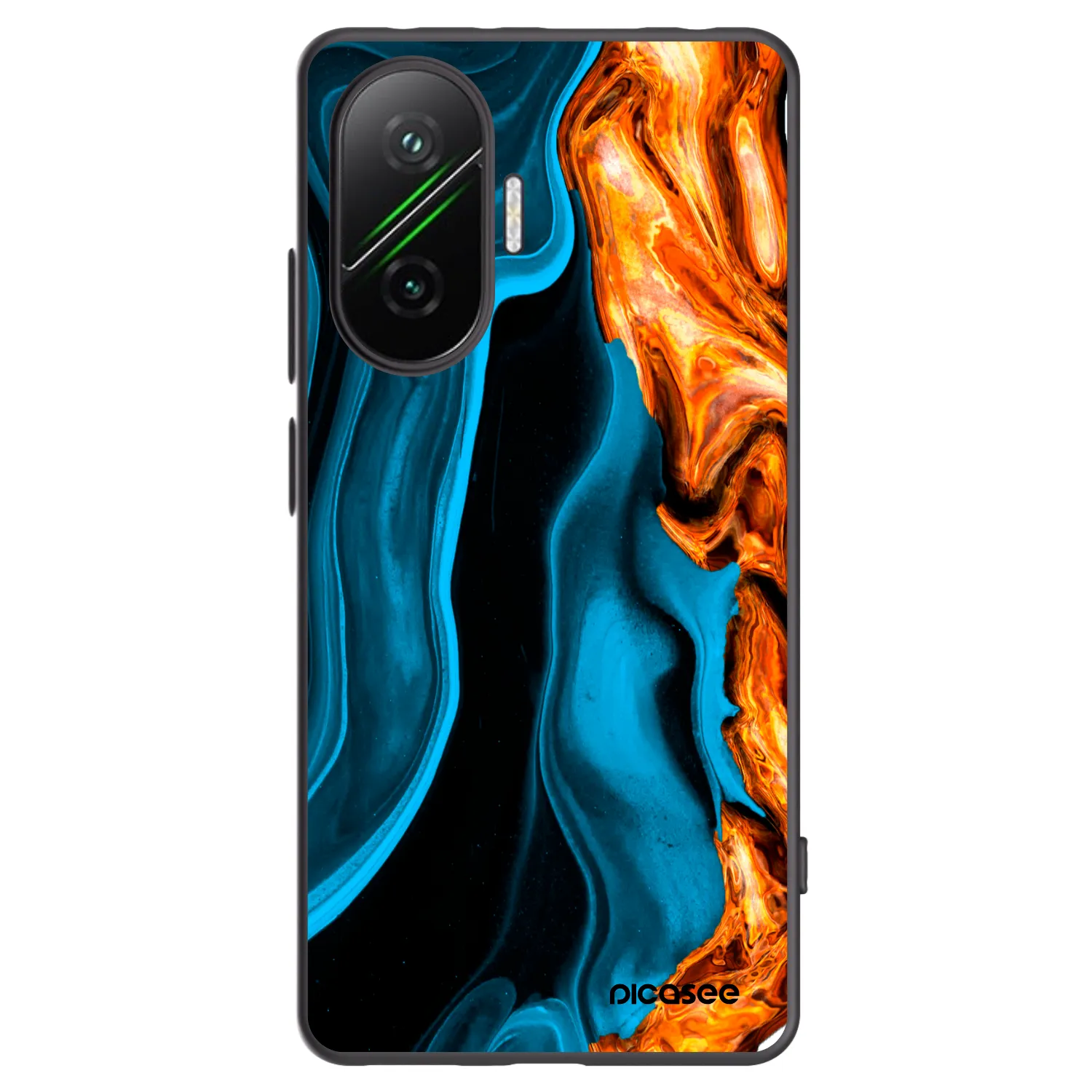 Picasee crna silikonska maskica za Xiaomi Poco F7 5G - Gold blue