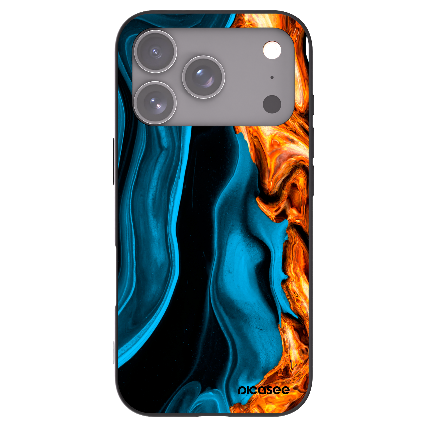 Picasee crna silikonska maskica za Apple iPhone 17 Pro - Gold blue