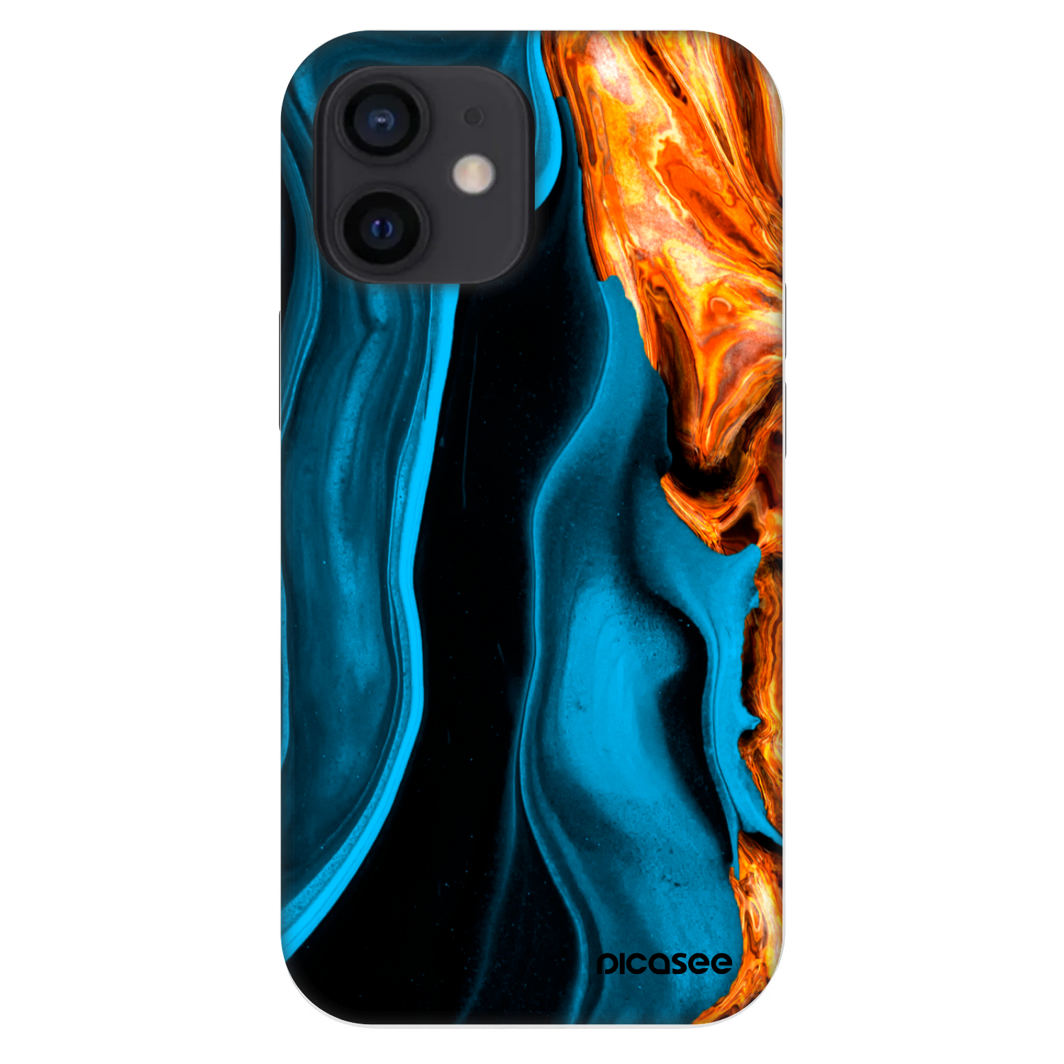 Picasee Fashion Case za Apple iPhone 12 mini - Gold blue