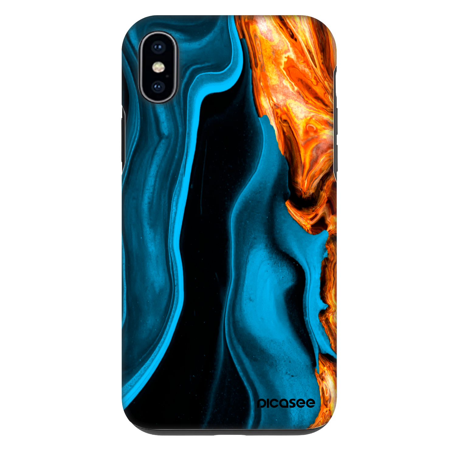 Picasee Fashion Case za Apple iPhone XS Max - Gold blue