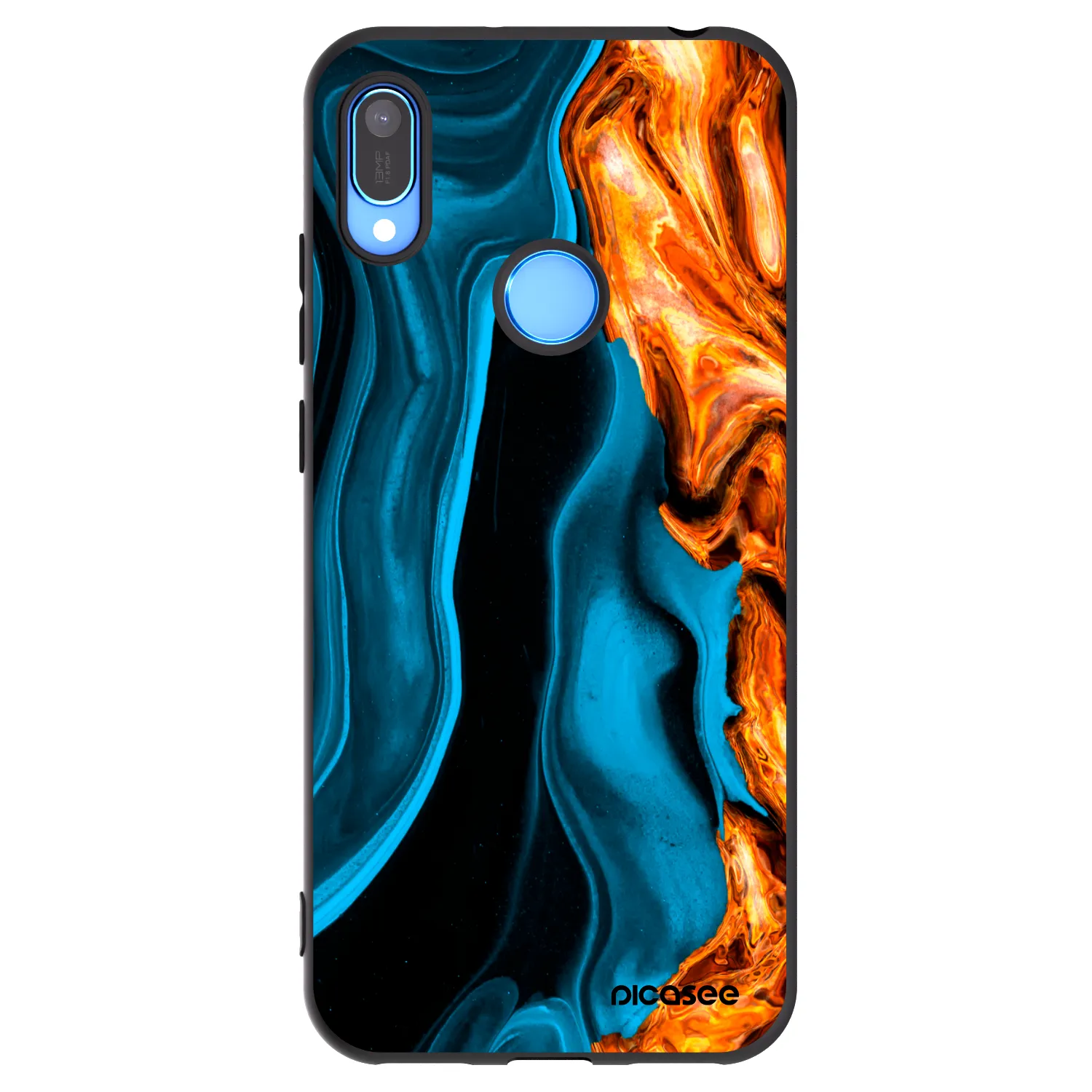 Picasee crna silikonska maskica za Huawei Y6 2019 - Gold blue