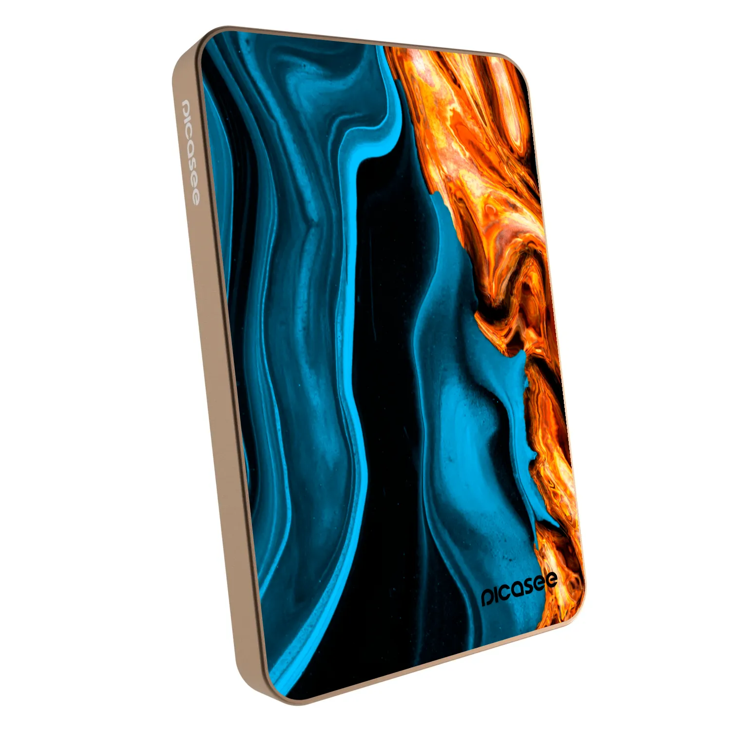 Picasee Prijenosni punjač s MagSafe 5 000 mAh Zlatni - Gold blue