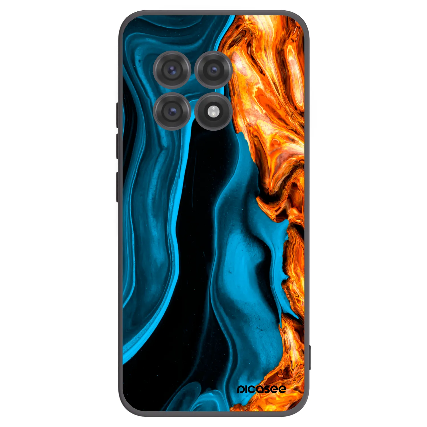 Picasee crna silikonska maskica za OnePlus 13R 5G - Gold blue