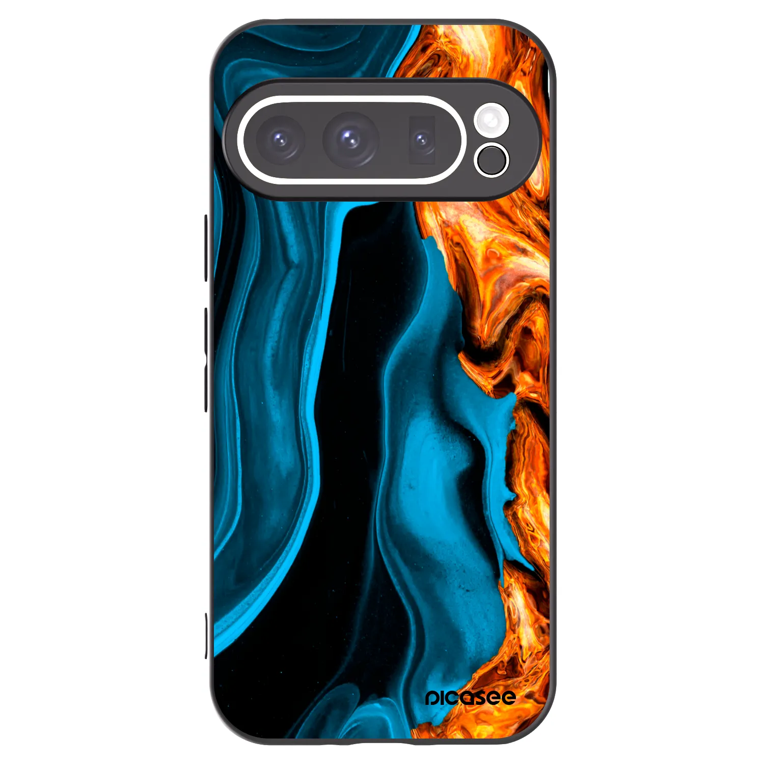 Picasee crna silikonska maskica za Google Pixel 9 Pro XL - Gold blue