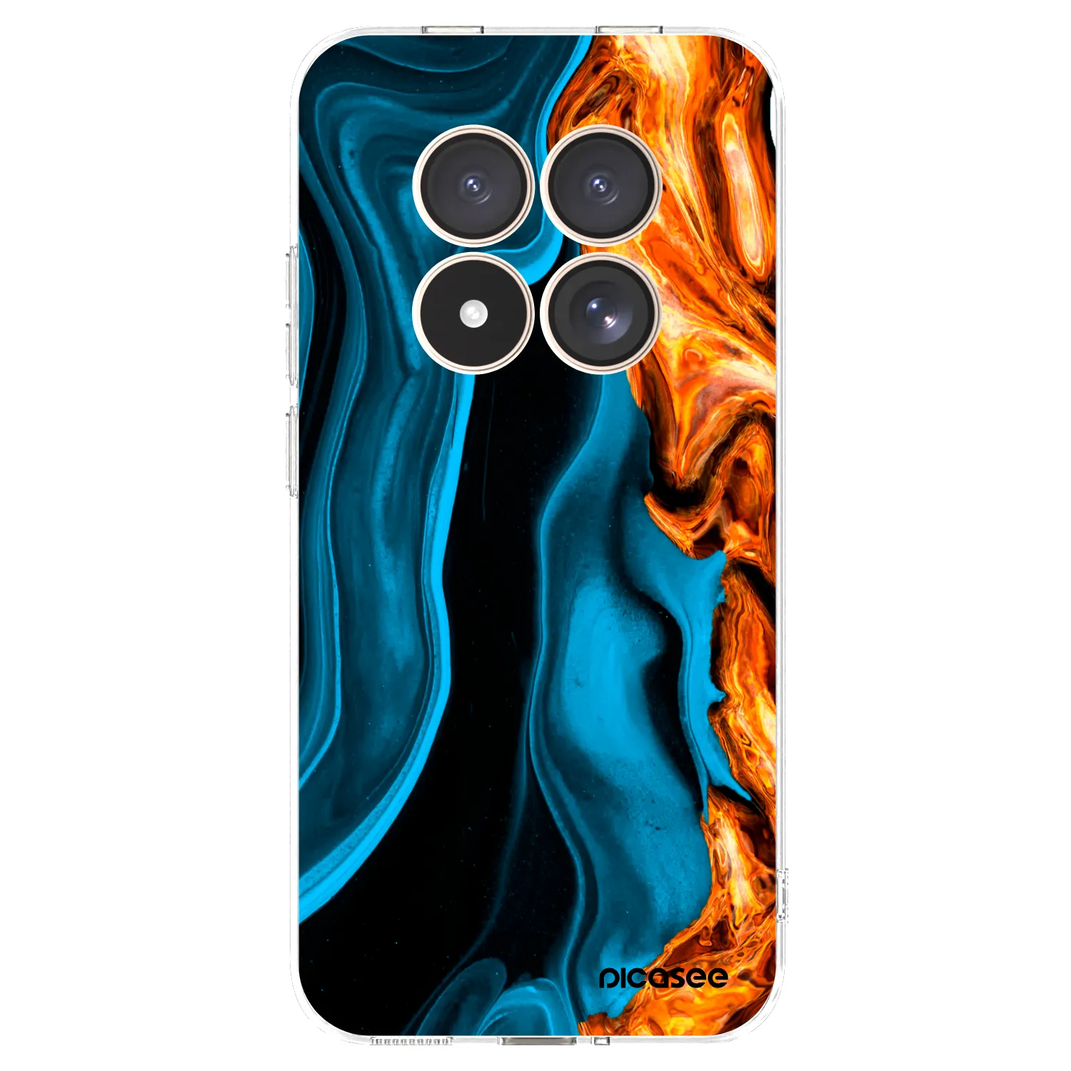 Picasee silikonska prozirna maskica za Xiaomi Redmi Note 15 Pro 4G - Gold blue