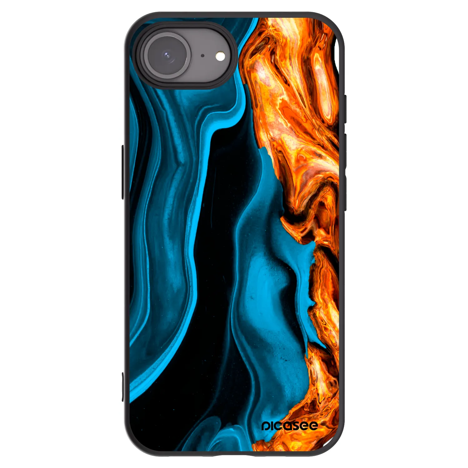 Picasee crna silikonska maskica za Apple iPhone 17e - Gold blue