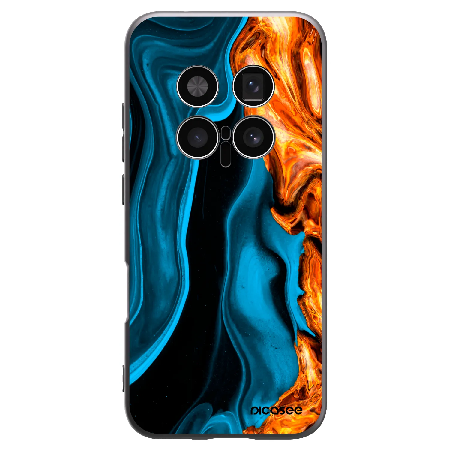 Picasee crna silikonska maskica za Honor Magic8 Pro 5G - Gold blue