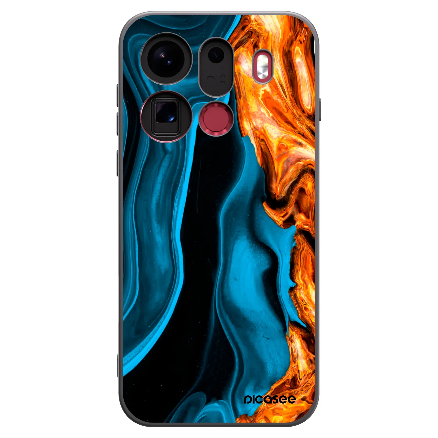 Picasee crna silikonska maskica za OPPO Find X9 Pro - Gold blue