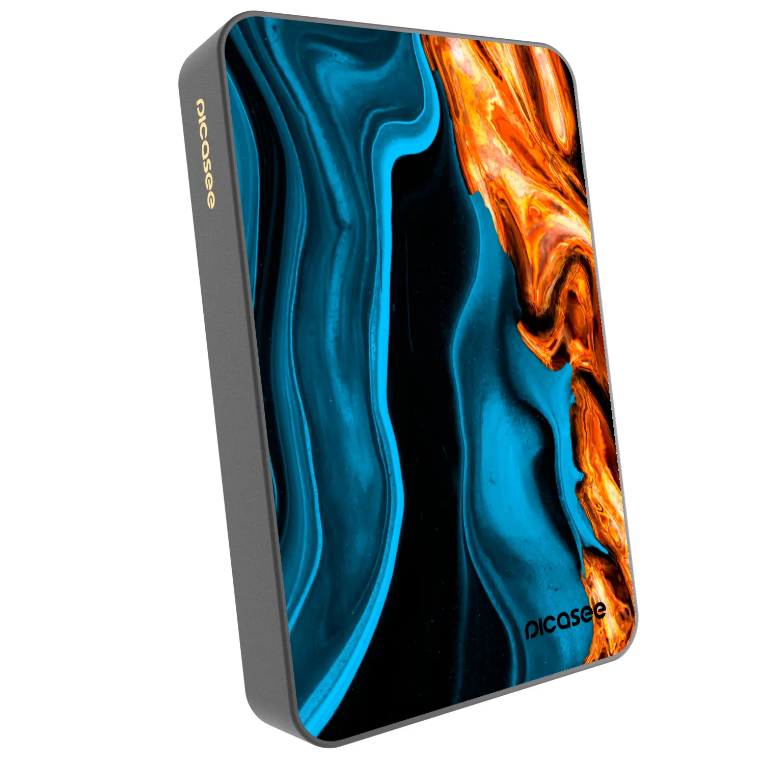 Picasee Prijenosni punjač s MagSafe 10 000 mAh Sivo - Gold blue