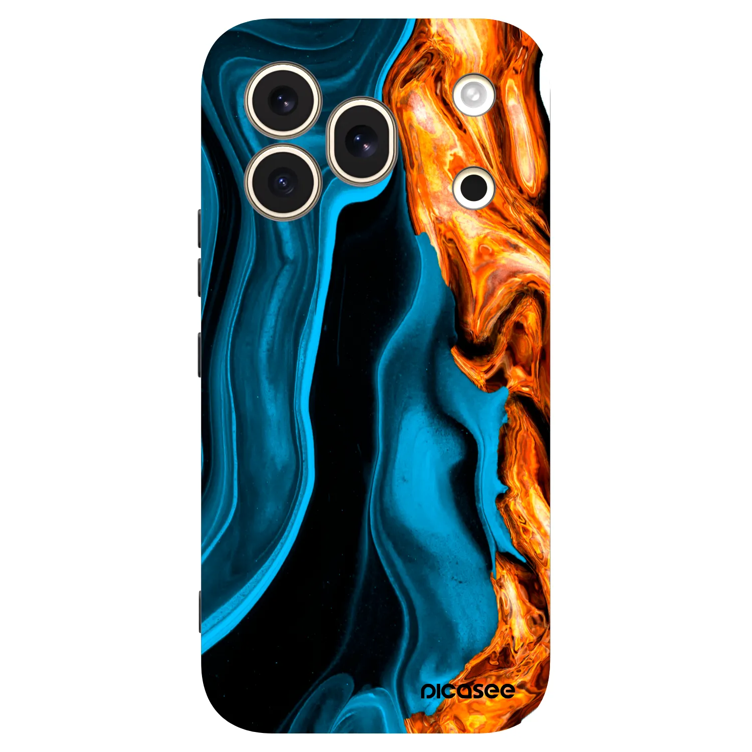 Picasee crna silikonska maskica za Honor 600 Pro - Gold blue