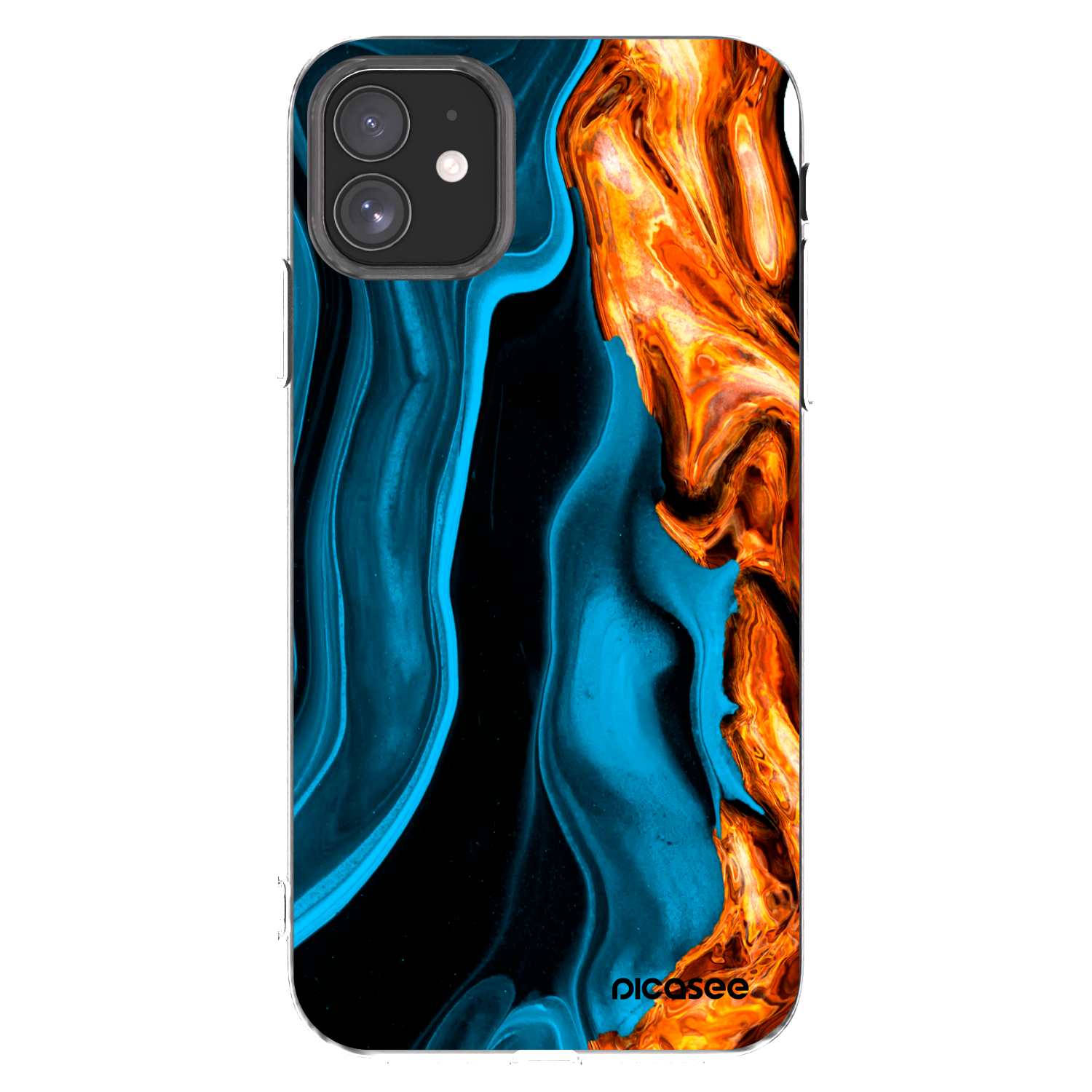 Picasee silikonska prozirna maskica za Apple iPhone 11 - Gold blue