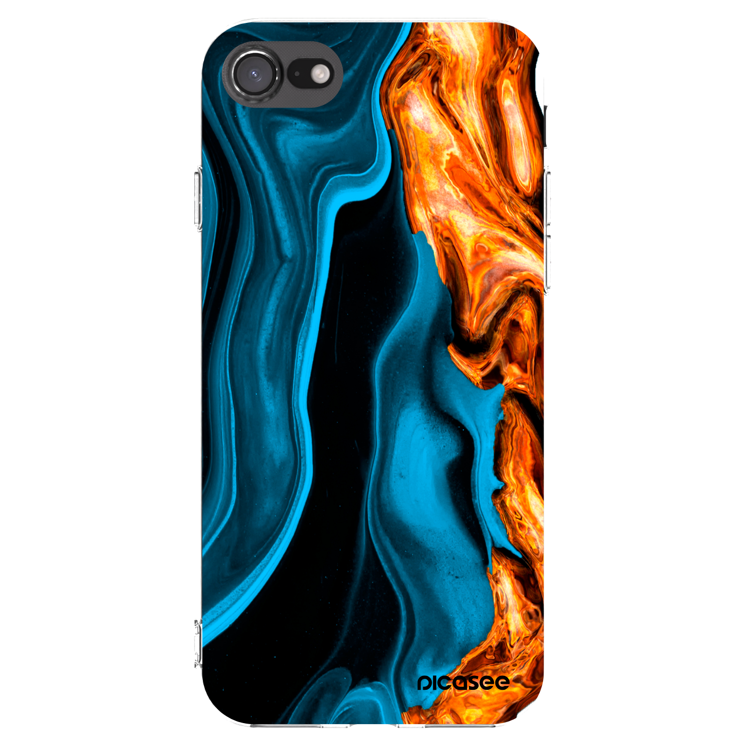 Picasee silikonska prozirna maskica za Apple iPhone 8 - Gold blue