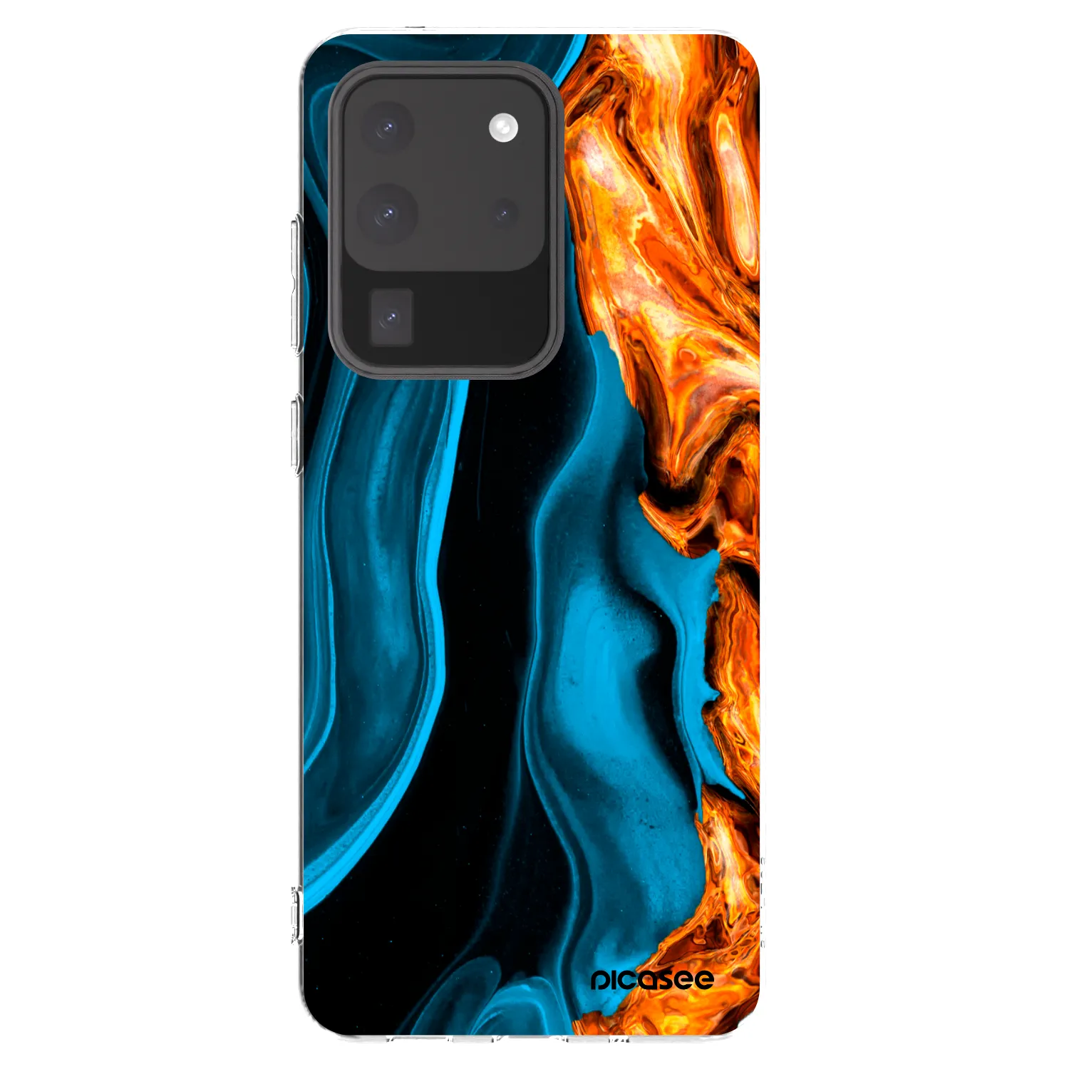 Picasee silikonska prozirna maskica za Samsung Galaxy S20 Ultra 5G G988F - Gold blue