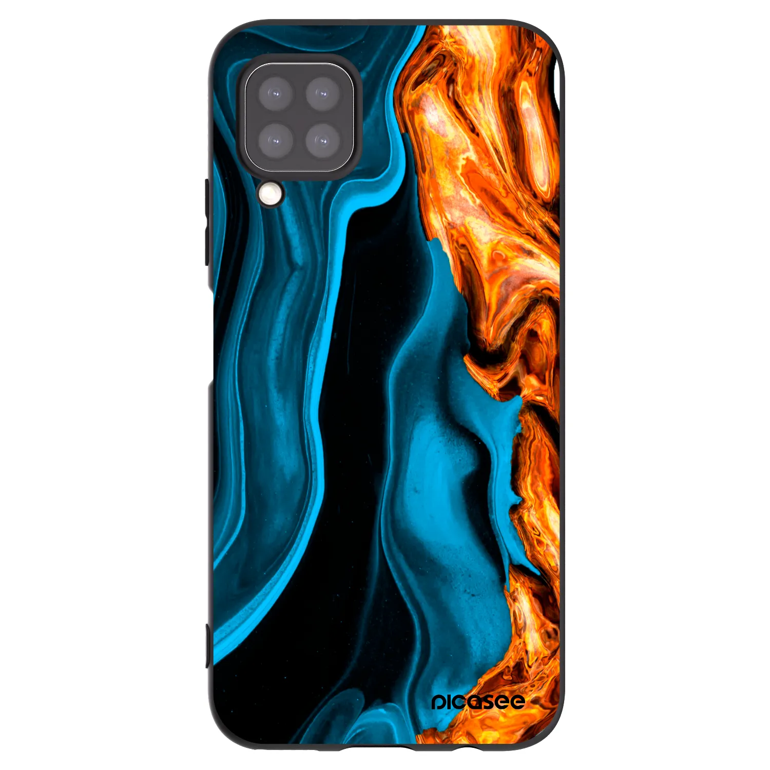 Picasee crna silikonska maskica za Huawei P40 Lite - Gold blue
