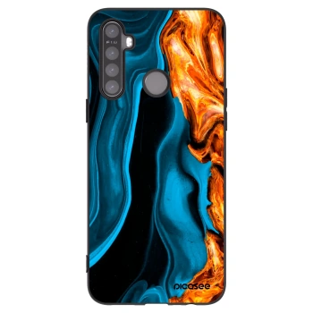 Picasee crna silikonska maskica za Realme 5 - Gold blue
