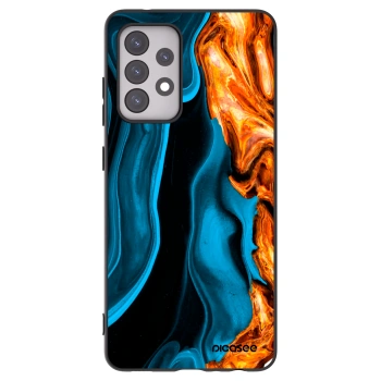 Picasee crna silikonska maskica za Samsung Galaxy A52 5G A525F - Gold blue