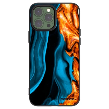 Picasee crna silikonska maskica za Apple iPhone 13 Pro Max - Gold blue